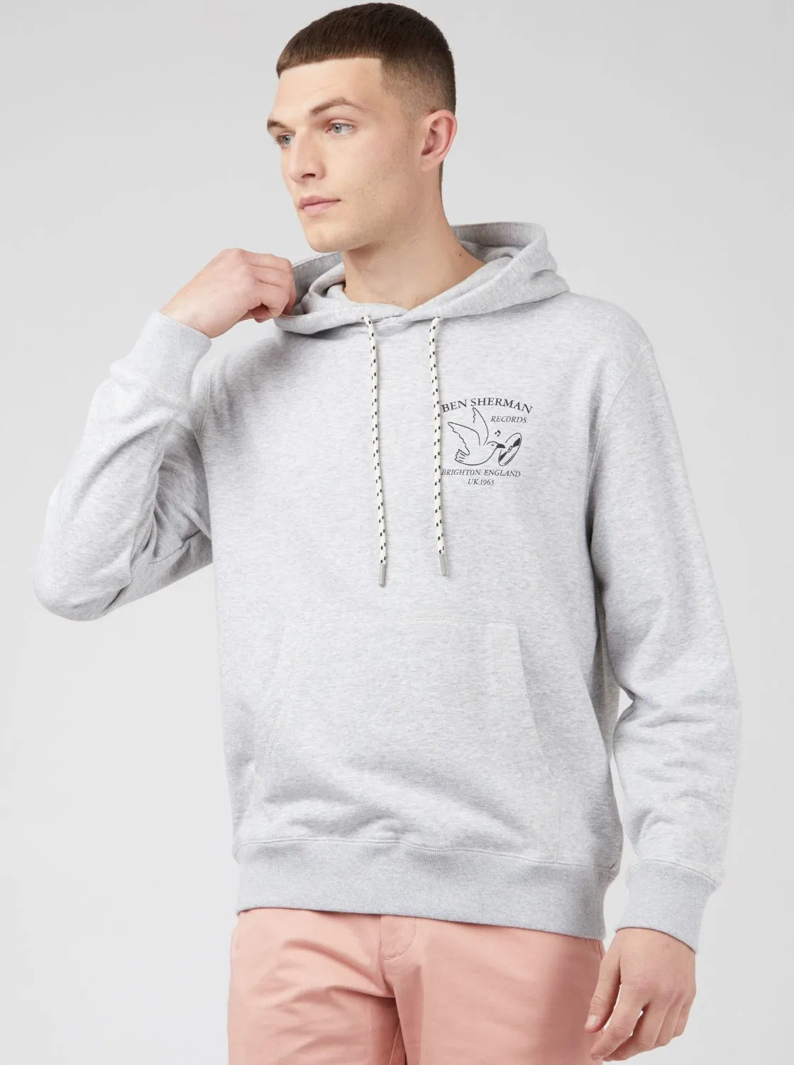 Brighton Records Graphic Hoodie - Steel sold by Ben Sherman product image thumbnail 4
