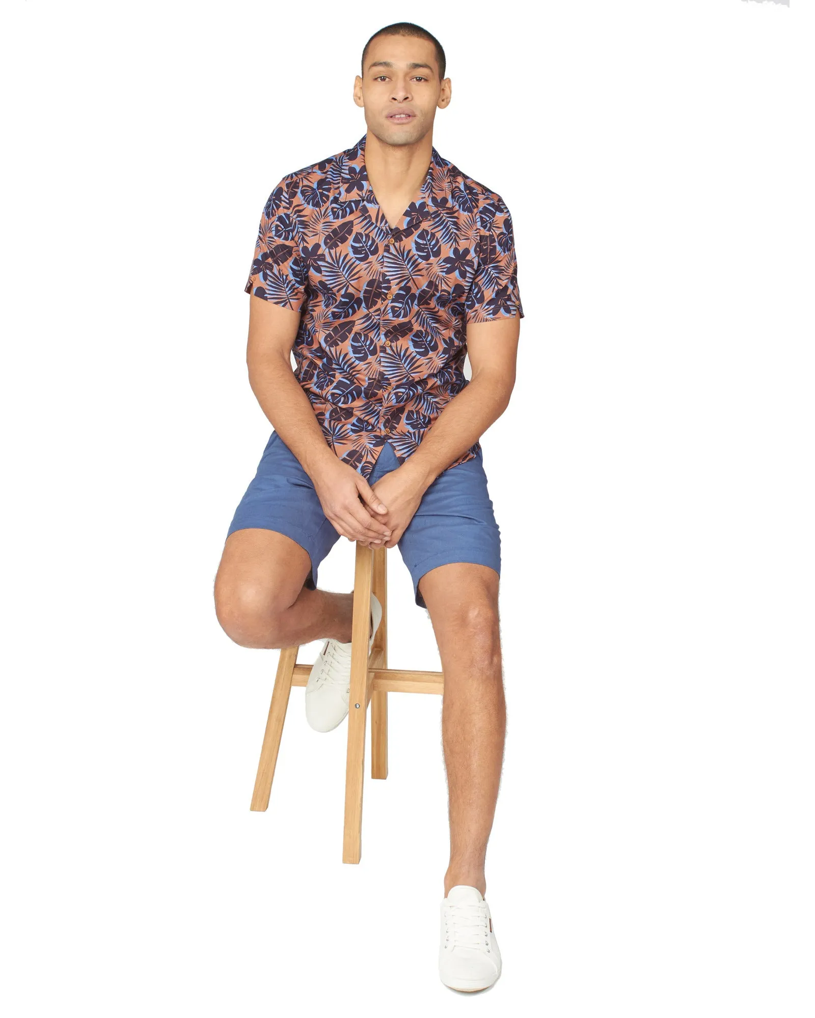Short-Sleeve Botanical-Print Shirt - Anise sold by Ben Sherman product image thumbnail 4