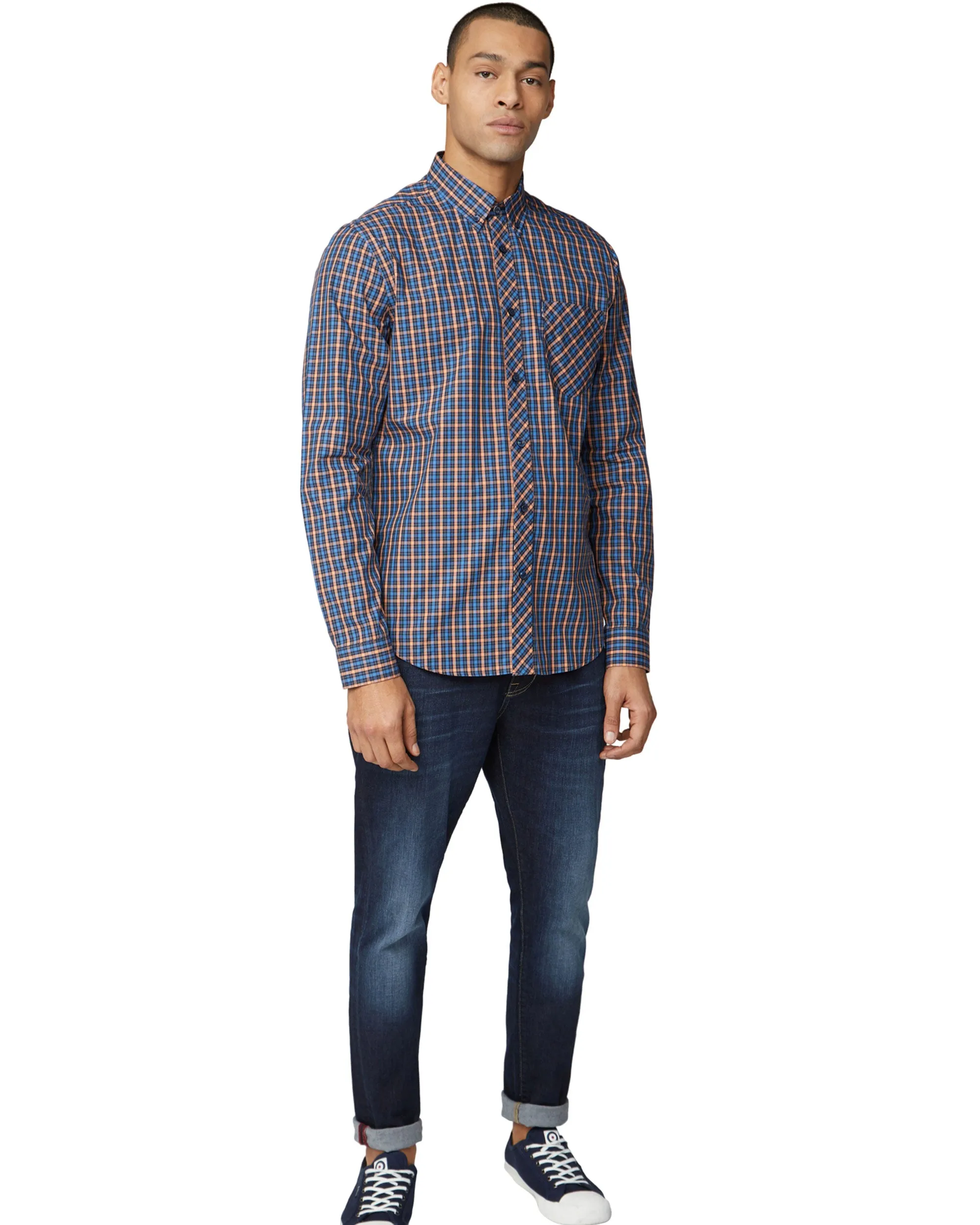 Long-Sleeve House Check Shirt - Peach sold by Ben Sherman product image thumbnail 4