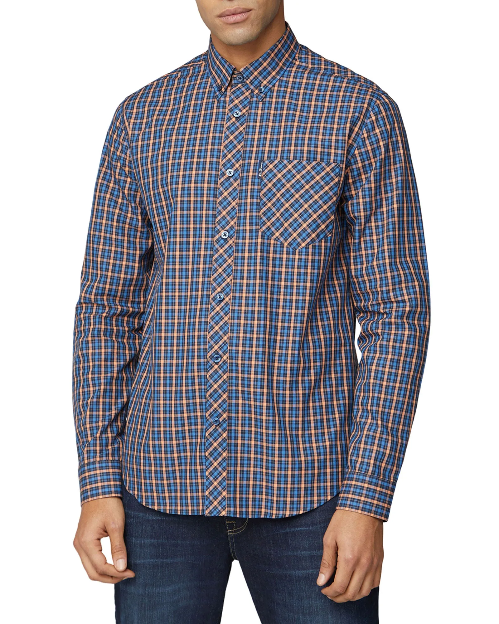 Long-Sleeve House Check Shirt - Peach sold by Ben Sherman