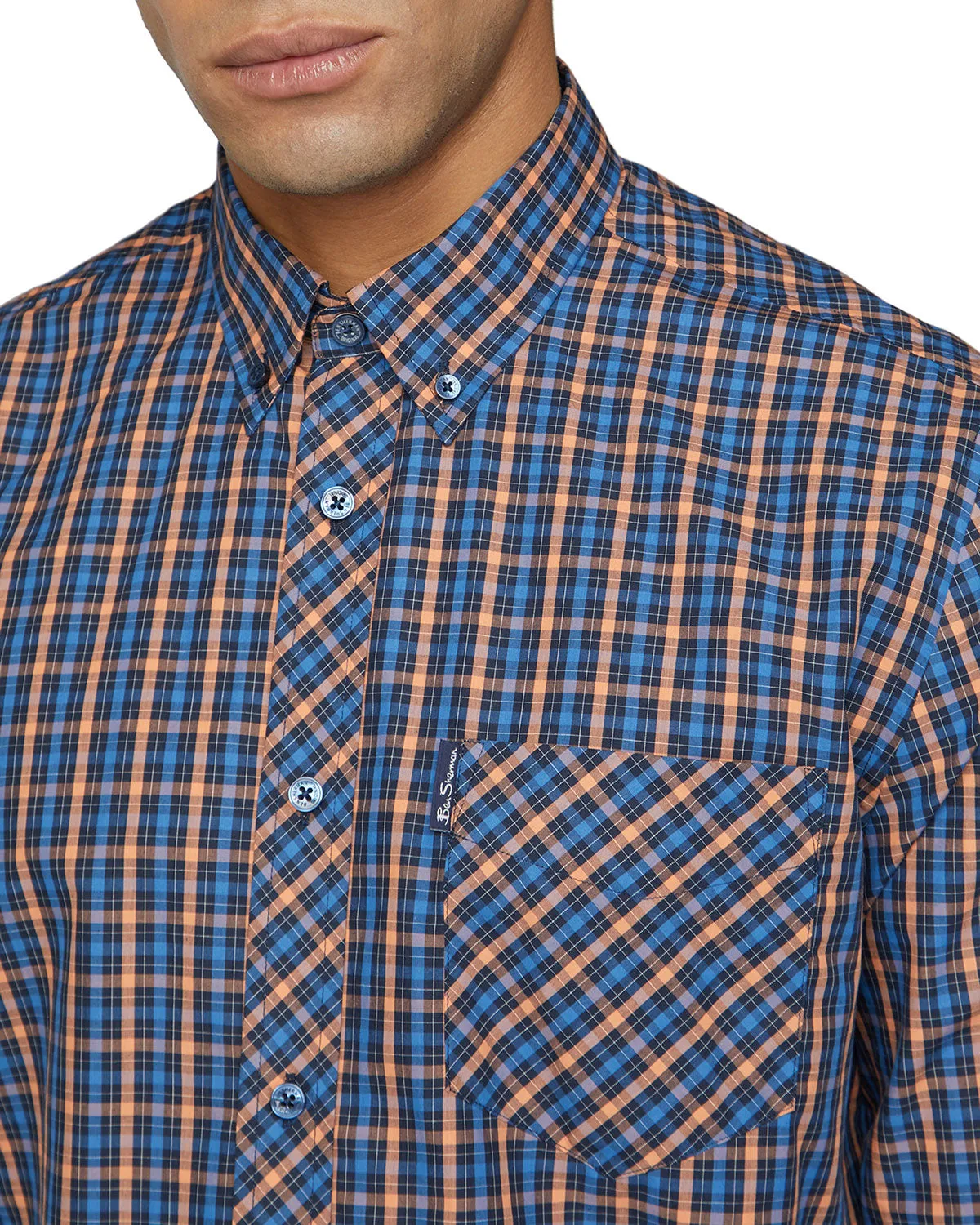 Long-Sleeve House Check Shirt - Peach sold by Ben Sherman product image thumbnail 3