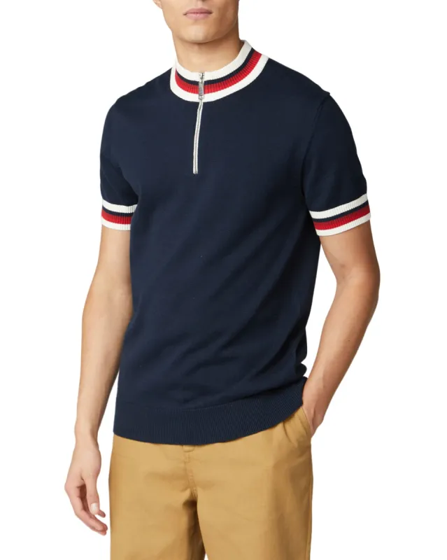 Zip Knit Turtleneck - Dark Navy sold by Ben Sherman