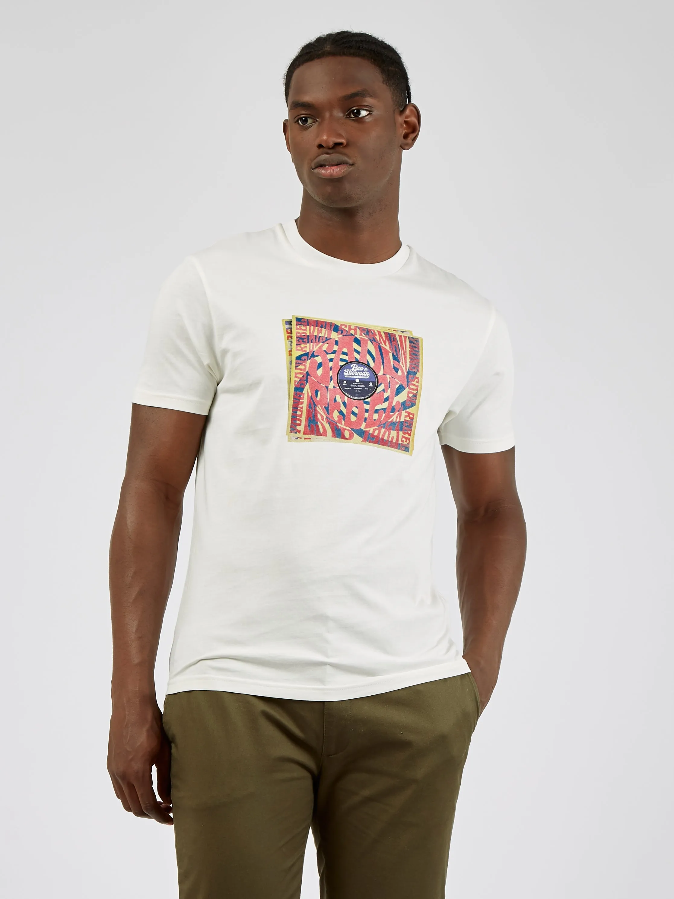 Soul Rebel Record Graphic Tee - Ivory sold by Ben Sherman