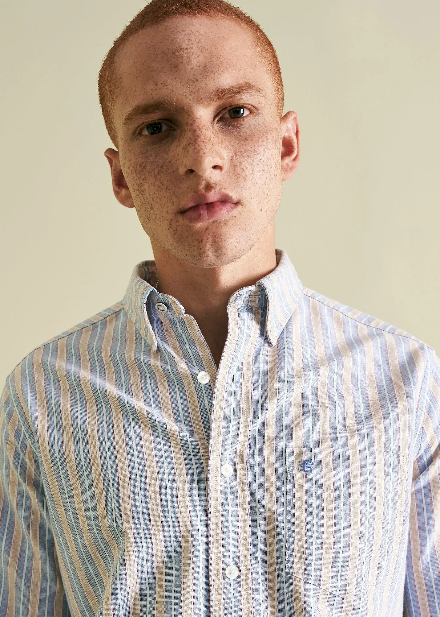 Brighton Oxford Organic Shirt - Collegiate Stripe sold by Ben Sherman
