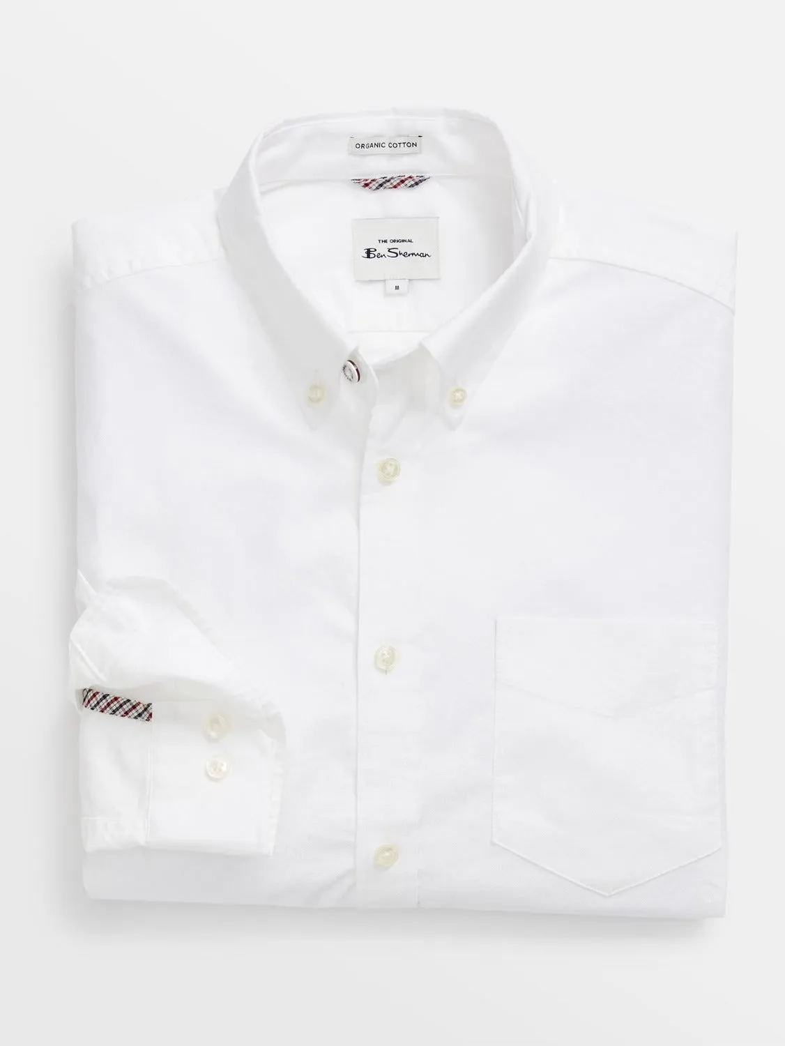 Signature Organic Long-Sleeve Oxford Shirt - White sold by Ben Sherman product image thumbnail 2