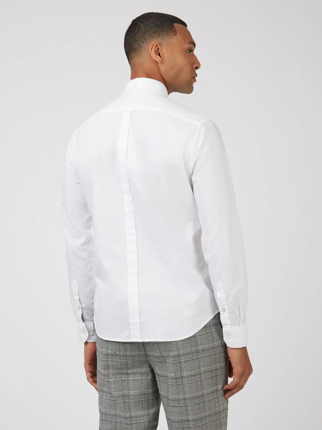 Signature Organic Long-Sleeve Oxford Shirt - White sold by Ben Sherman product image thumbnail 5