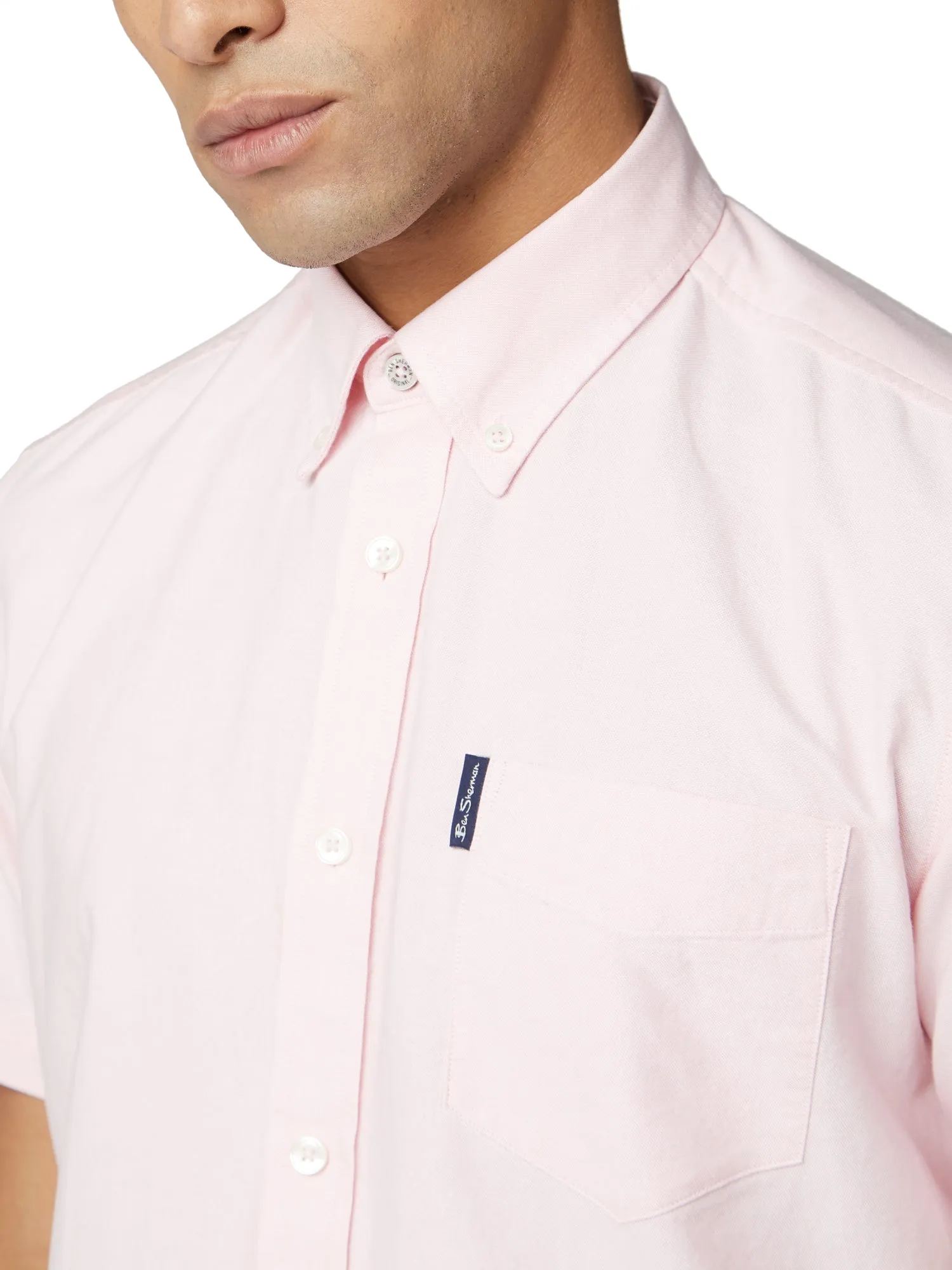 Short-Sleeve Signature Oxford Shirt - Light Pink sold by Ben Sherman product image thumbnail 3