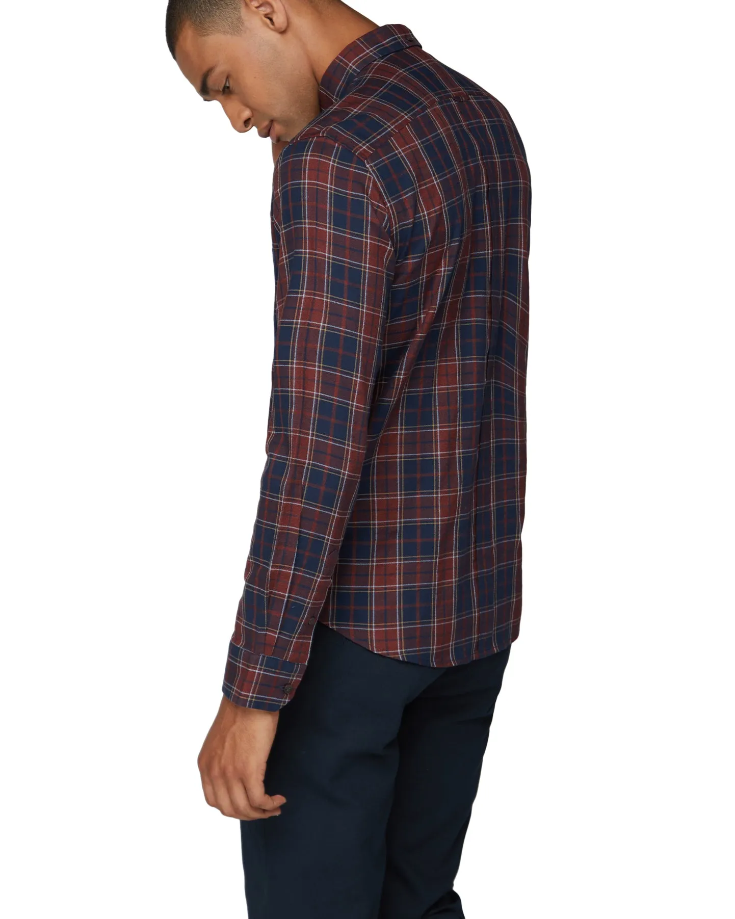Long-Sleeve Grindle Tartan Shirt - Rust sold by Ben Sherman product image thumbnail 2