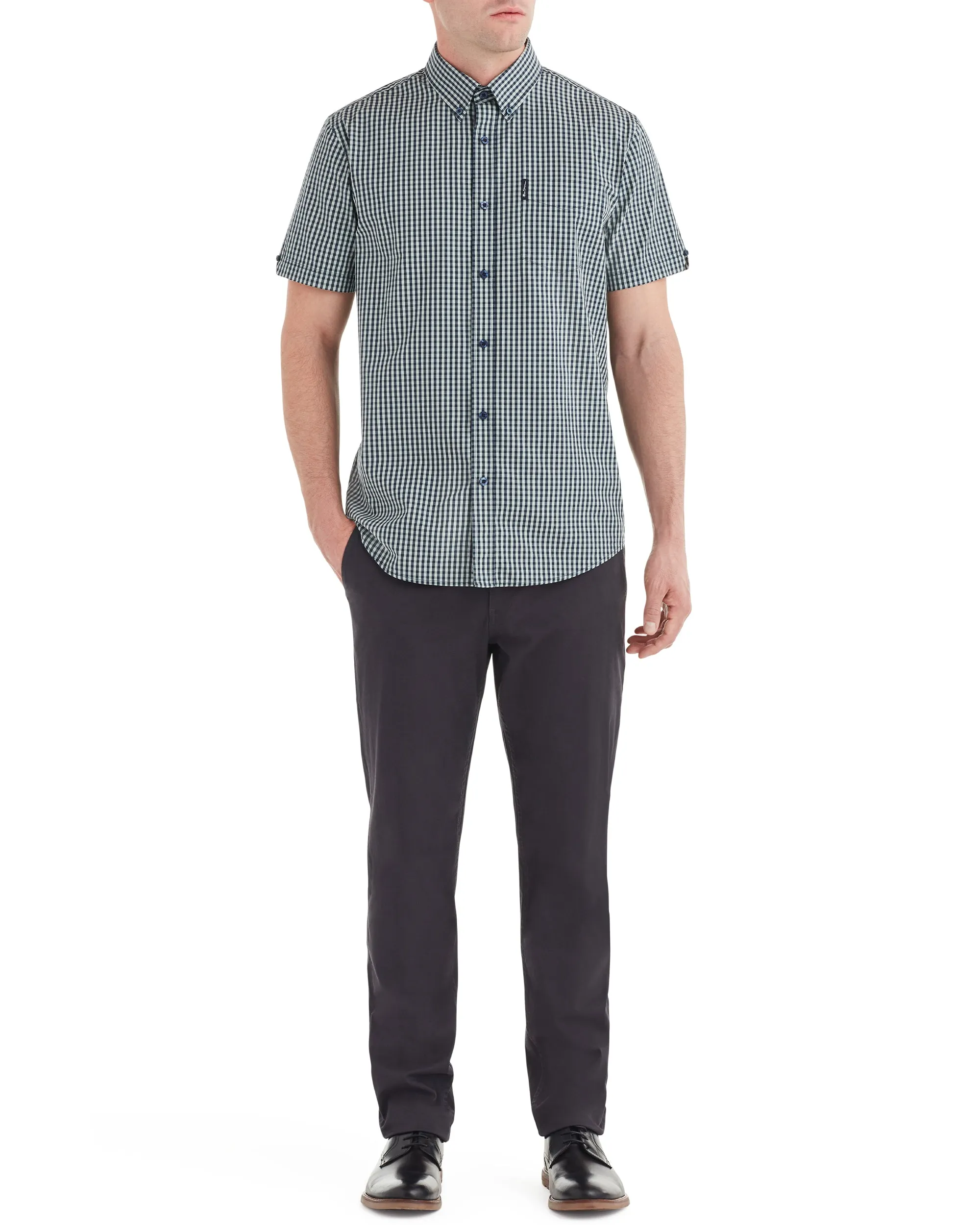 Short-Sleeve Classic Gingham Shirt - Sea sold by Ben Sherman product image thumbnail 3