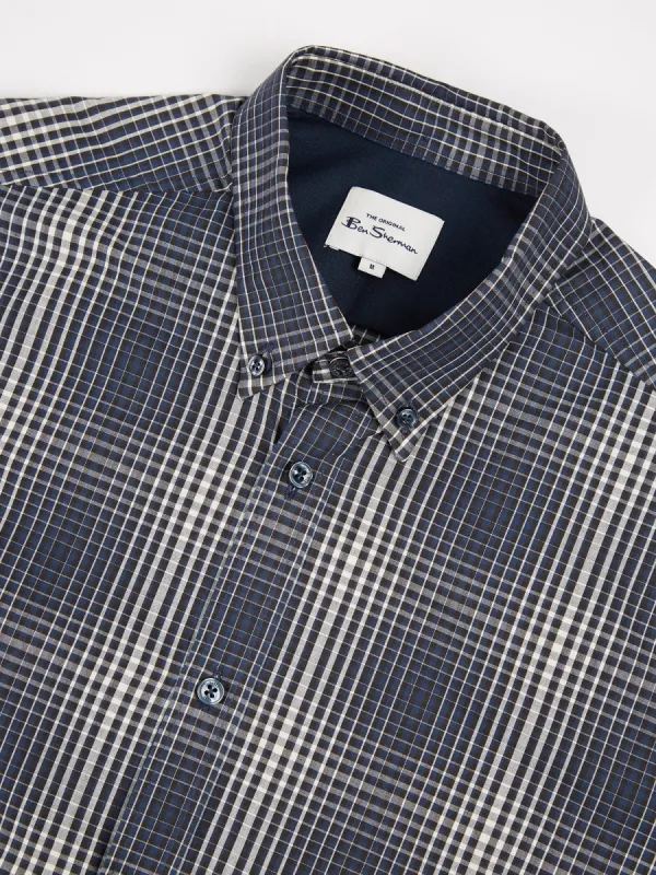 Long-Sleeve Gradient Check Shirt - Ivory sold by Ben Sherman