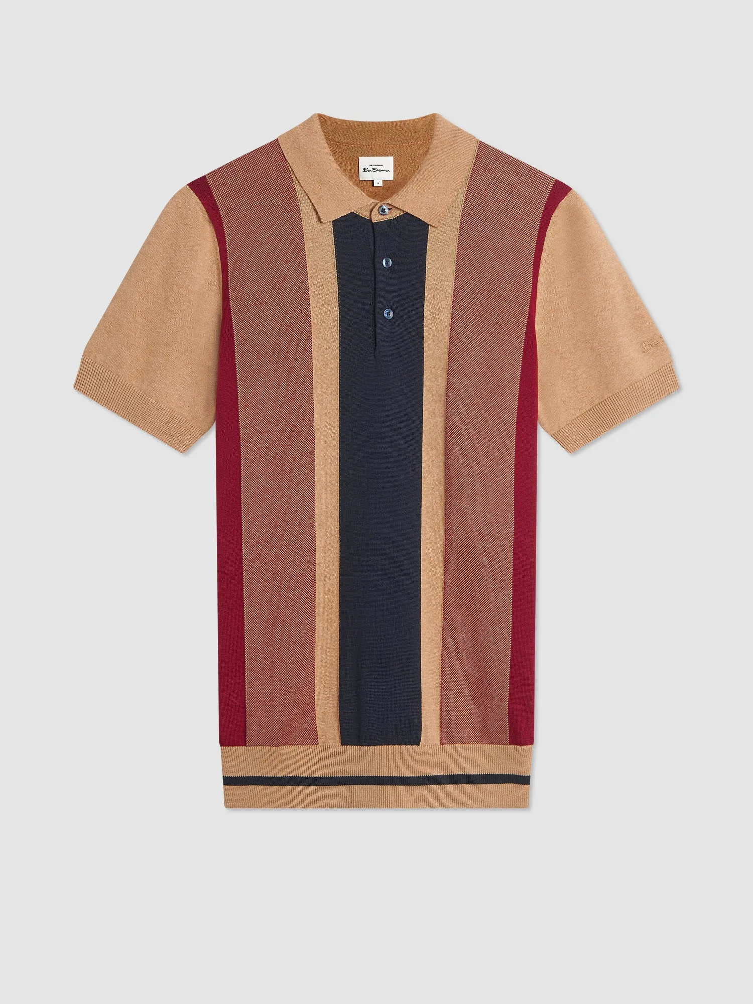 Vertical Stripe Knit Polo - Stone sold by Ben Sherman product image thumbnail 2