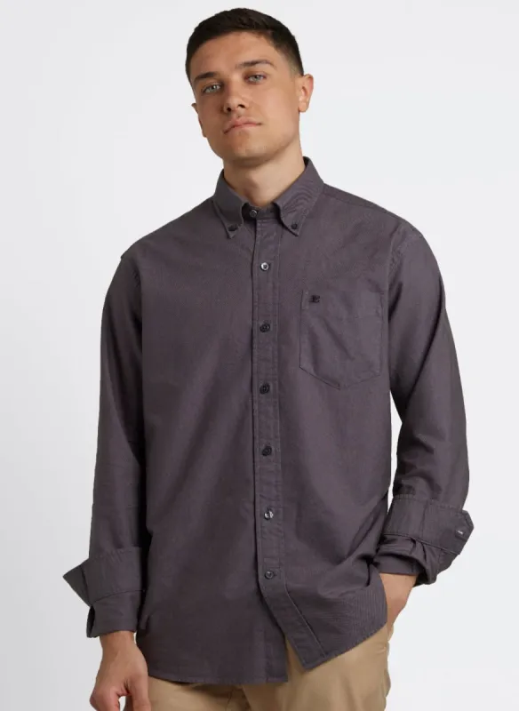 Beatnik Oxford Garment Dye Shirt - Charcoal sold by Ben Sherman