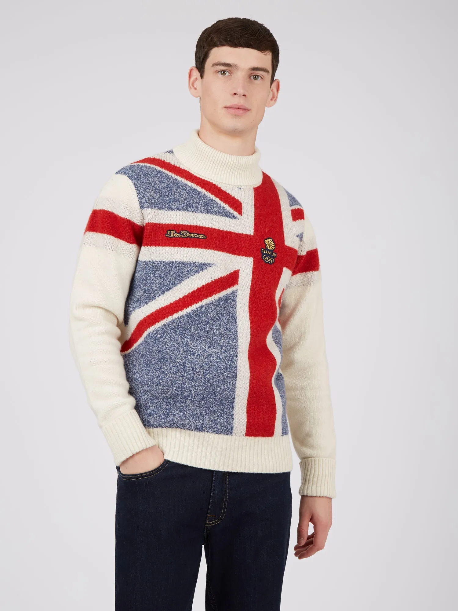 Team GB Men's Roll-Neck Sweater - Cream sold by Ben Sherman product image thumbnail 5