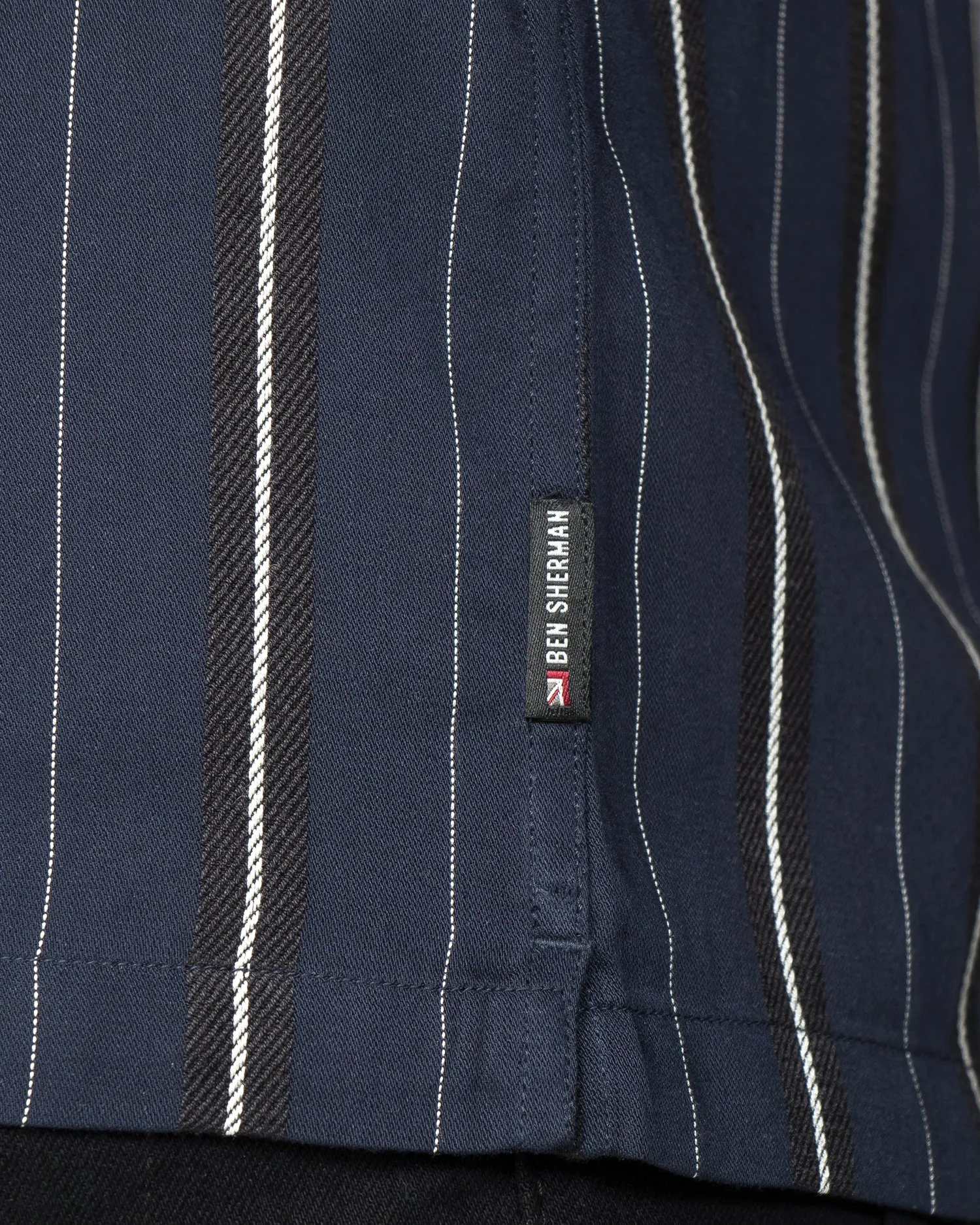 Short-Sleeve Satin Stripe Shirt - Navy Blazer sold by Ben Sherman product image thumbnail 3