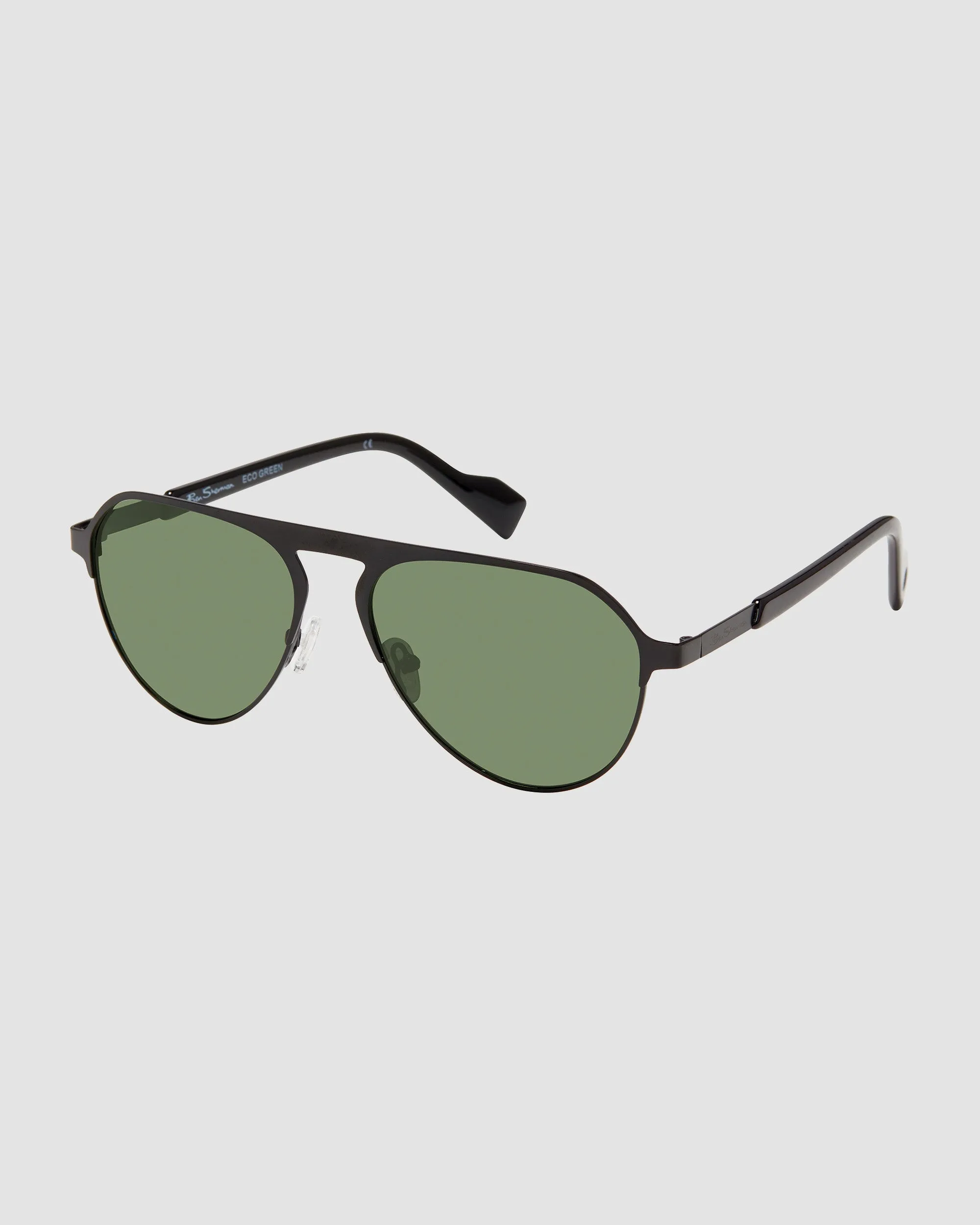 Fred Eco-Green Sunglasses - Matte Black/G15 sold by Ben Sherman