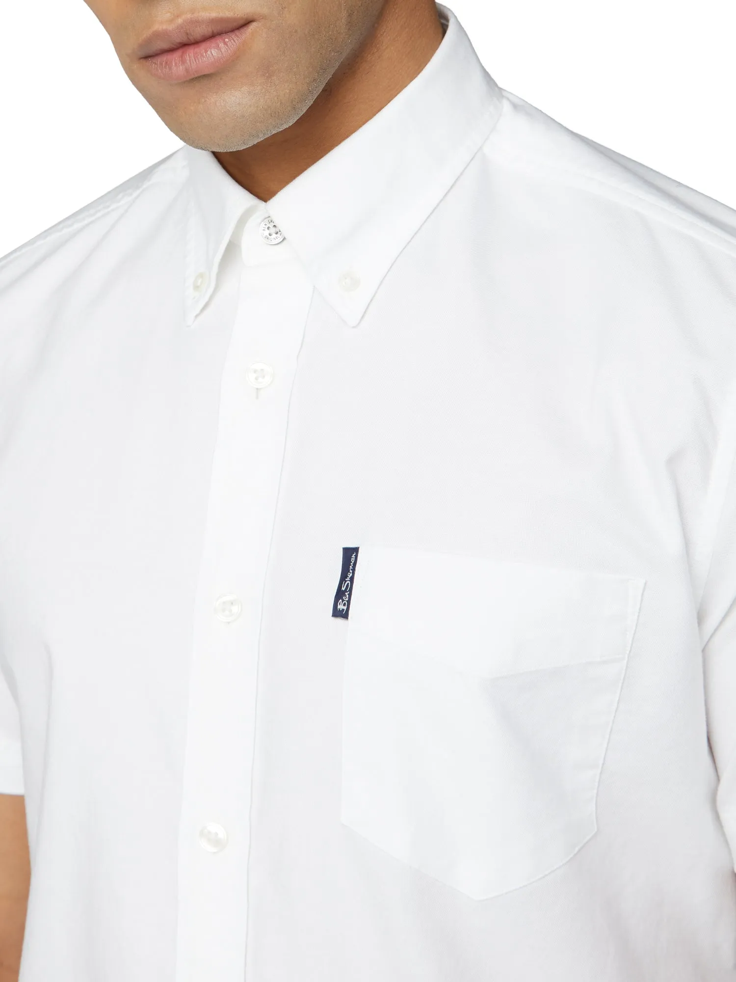 Short-Sleeve Signature Oxford Shirt - White sold by Ben Sherman product image thumbnail 3