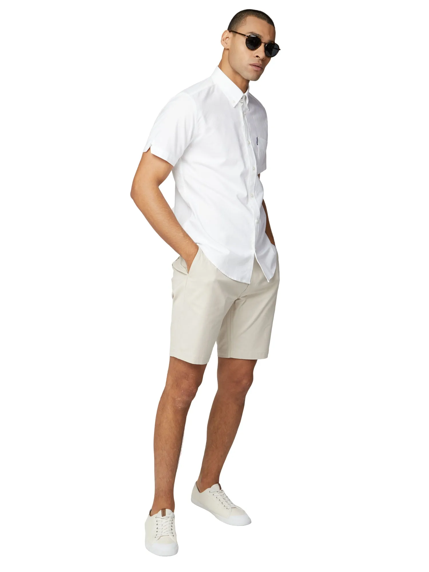 Short-Sleeve Signature Oxford Shirt - White sold by Ben Sherman product image thumbnail 4