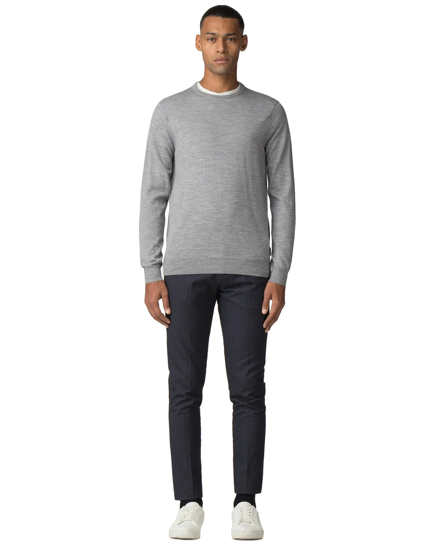 Merino Crewneck Sweater - Mid Grey Marl sold by Ben Sherman product image thumbnail 5