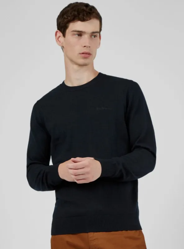 Signature Knit Crewneck Sweater - Black sold by Ben Sherman