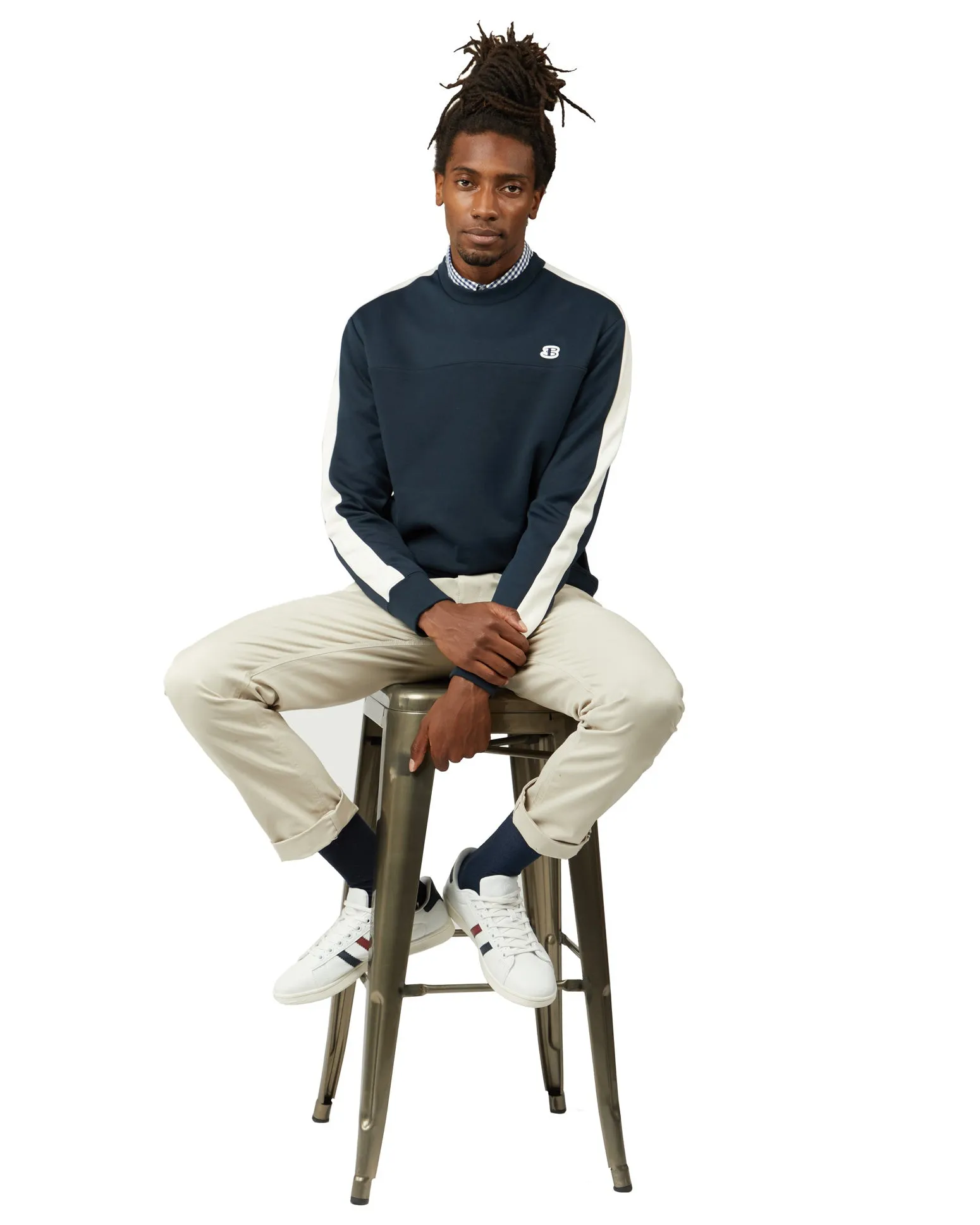 B By Ben Sherman Tricot/Loopback Mix Sweatshirt - Midnight sold by Ben Sherman product image thumbnail 4