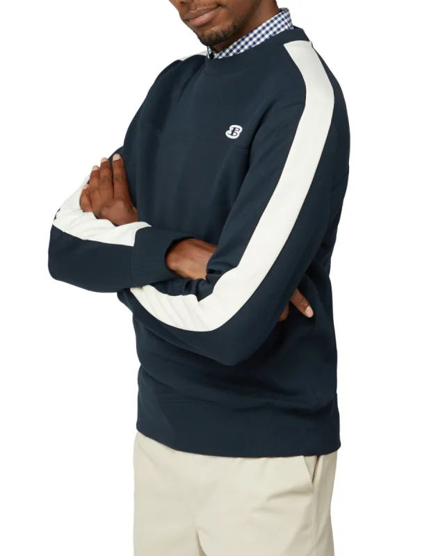B By Ben Sherman Tricot/Loopback Mix Sweatshirt - Midnight sold by Ben Sherman
