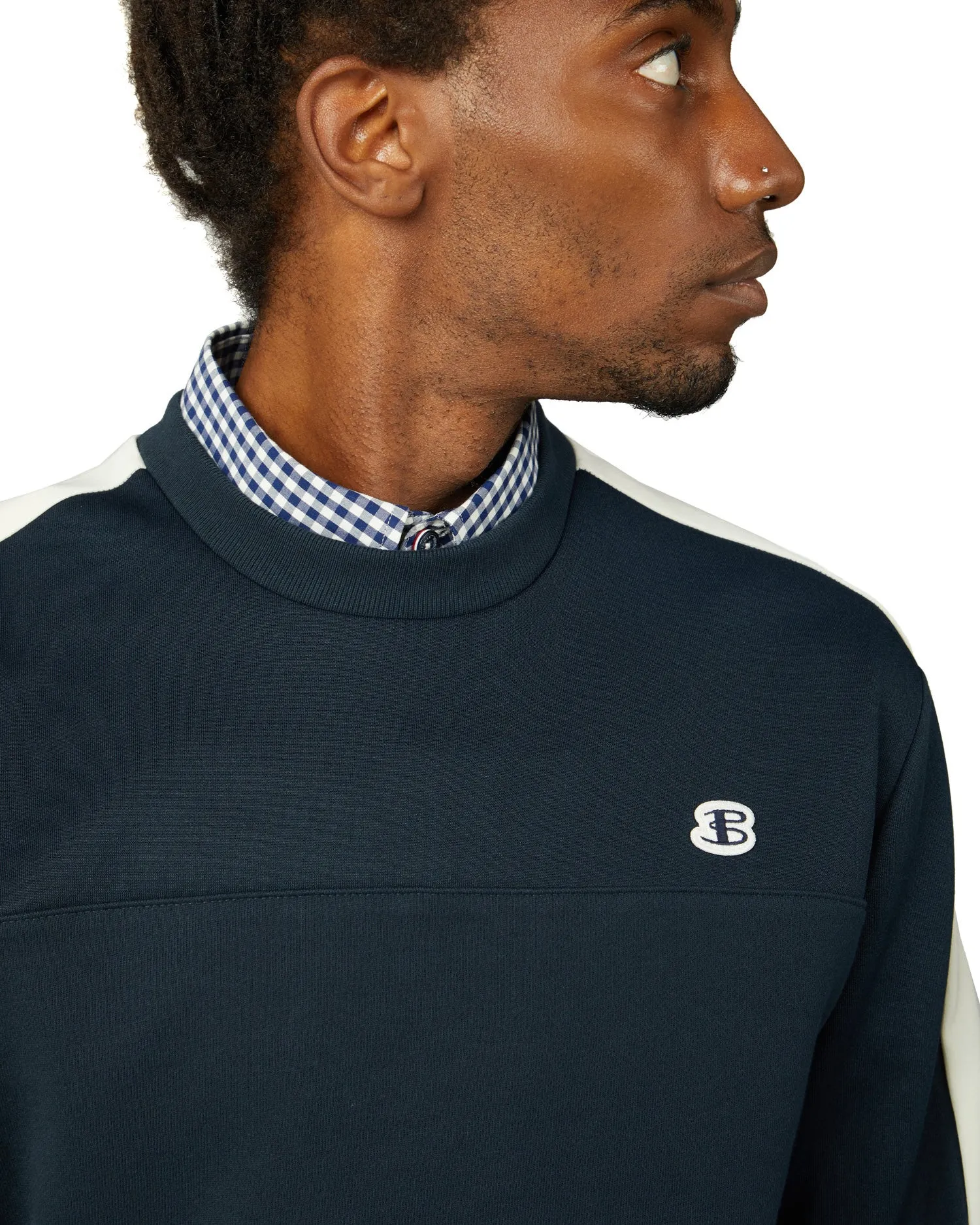 B By Ben Sherman Tricot/Loopback Mix Sweatshirt - Midnight sold by Ben Sherman product image thumbnail 3
