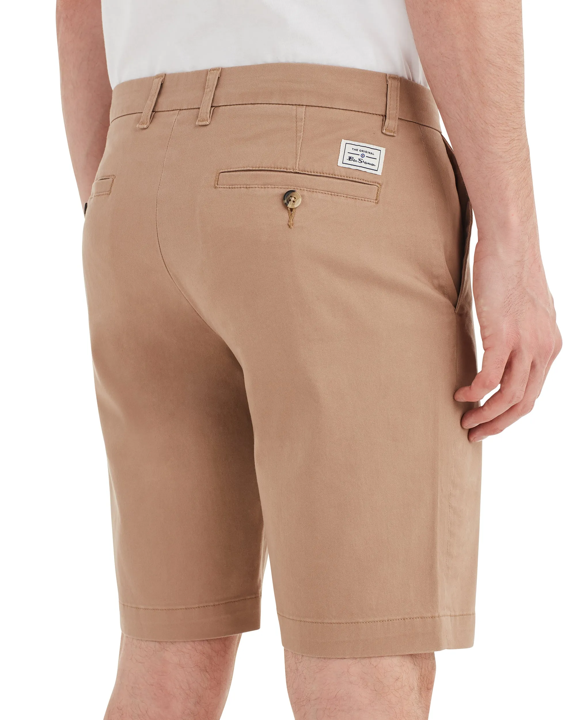 Brushed Stretch Cotton Short - Stone sold by Ben Sherman product image thumbnail 3