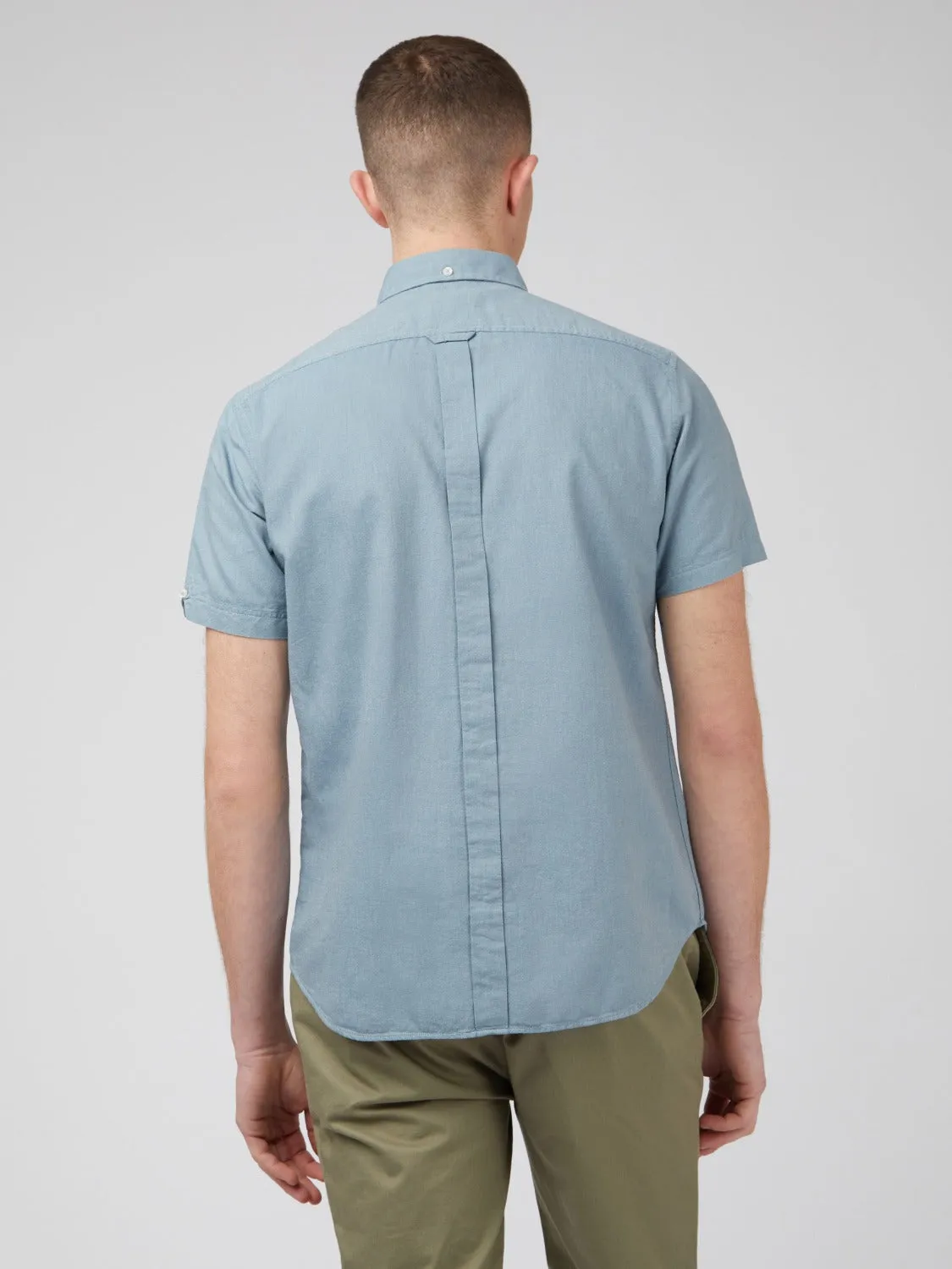 Signature Organic Short-Sleeve Oxford Shirt - Blue Shadow sold by Ben Sherman product image thumbnail 4