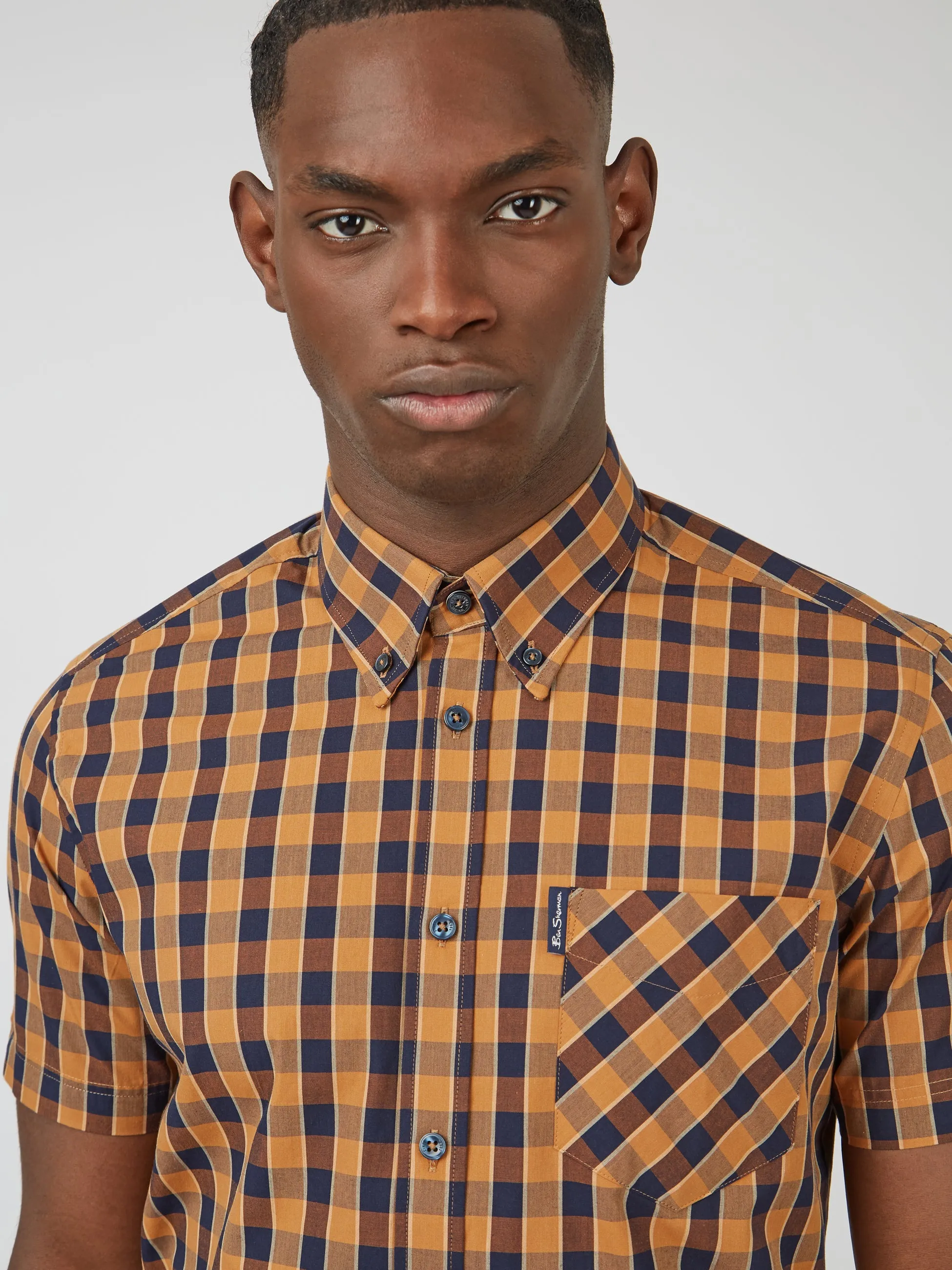Gingham Check Short-Sleeve Shirt sold by Ben Sherman