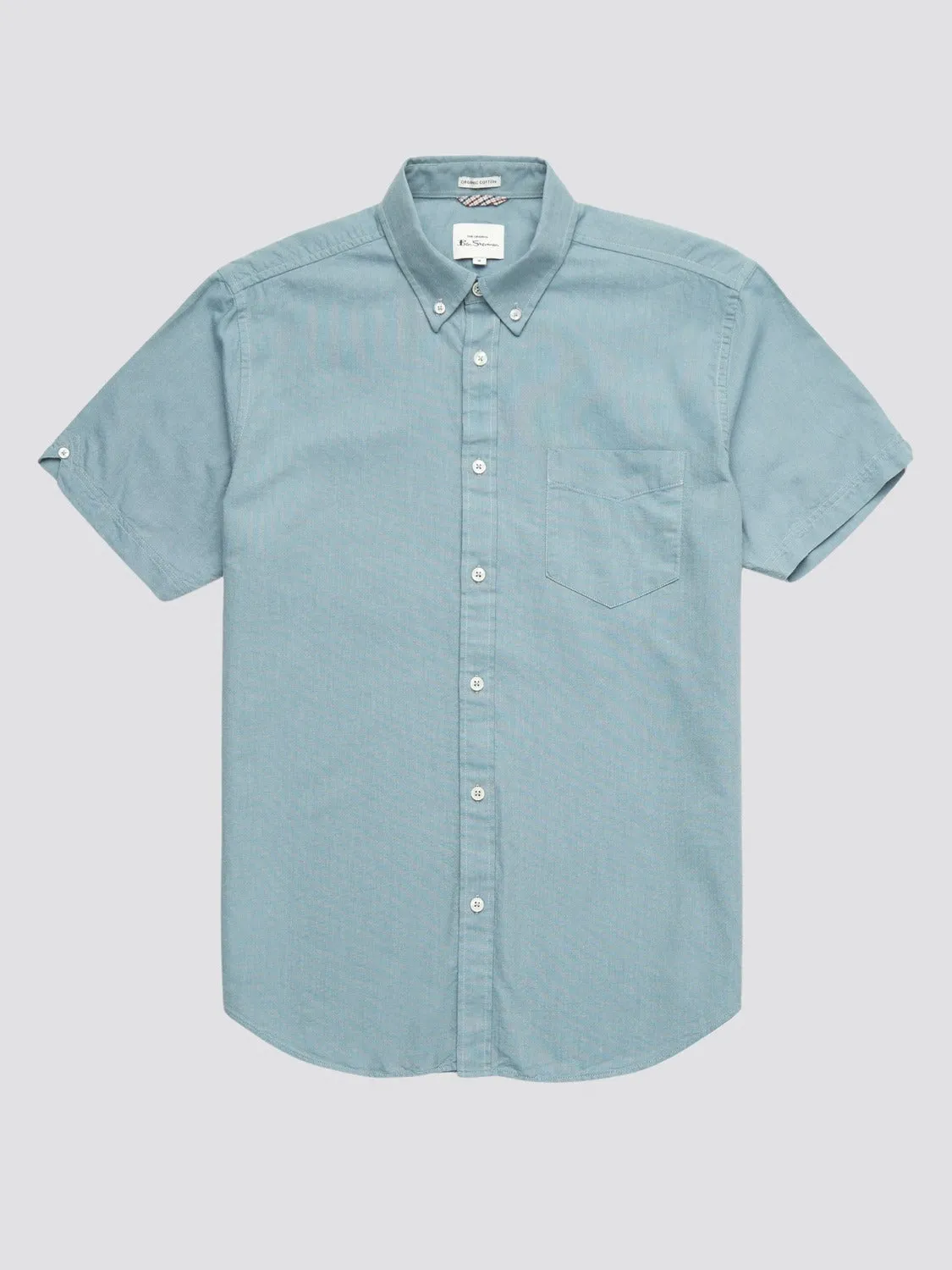 Signature Organic Short-Sleeve Oxford Shirt - Blue Shadow sold by Ben Sherman
