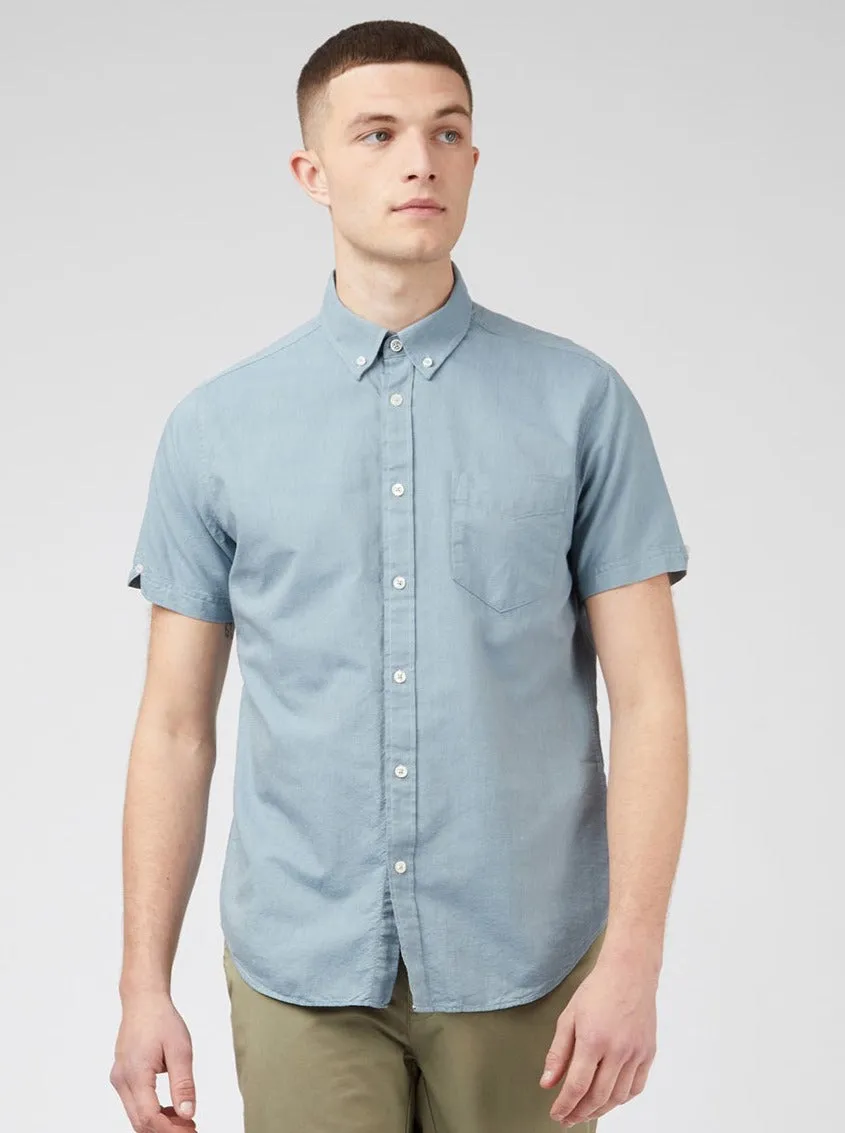 Signature Organic Short-Sleeve Oxford Shirt - Blue Shadow sold by Ben Sherman product image thumbnail 5