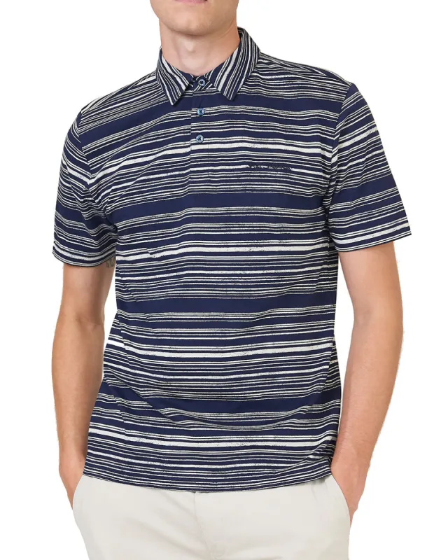 Discharge-Print Polo Shirt - Marine sold by Ben Sherman