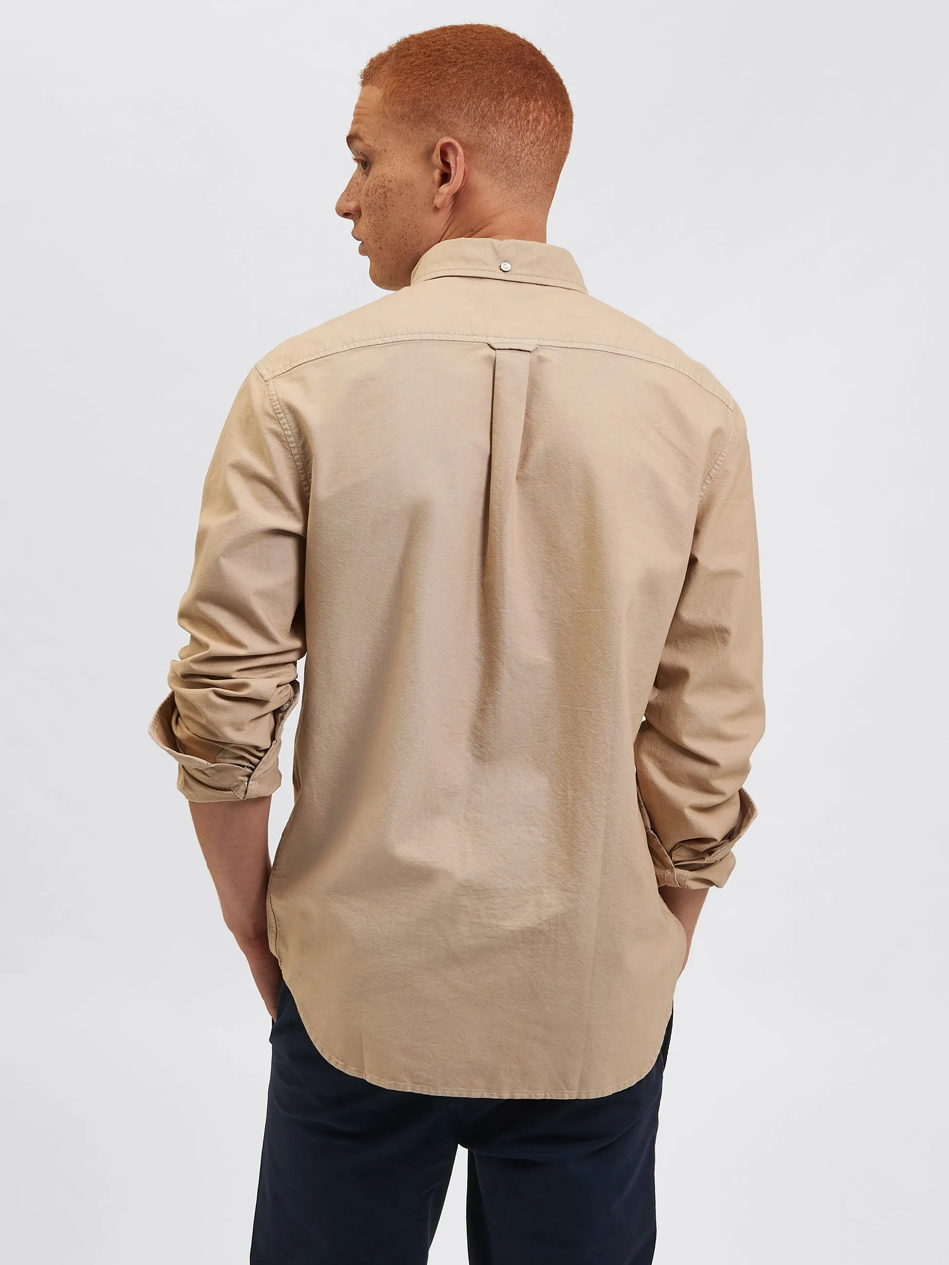 Beatnik Oxford Garment Dye Shirt - Stone sold by Ben Sherman product image thumbnail 5