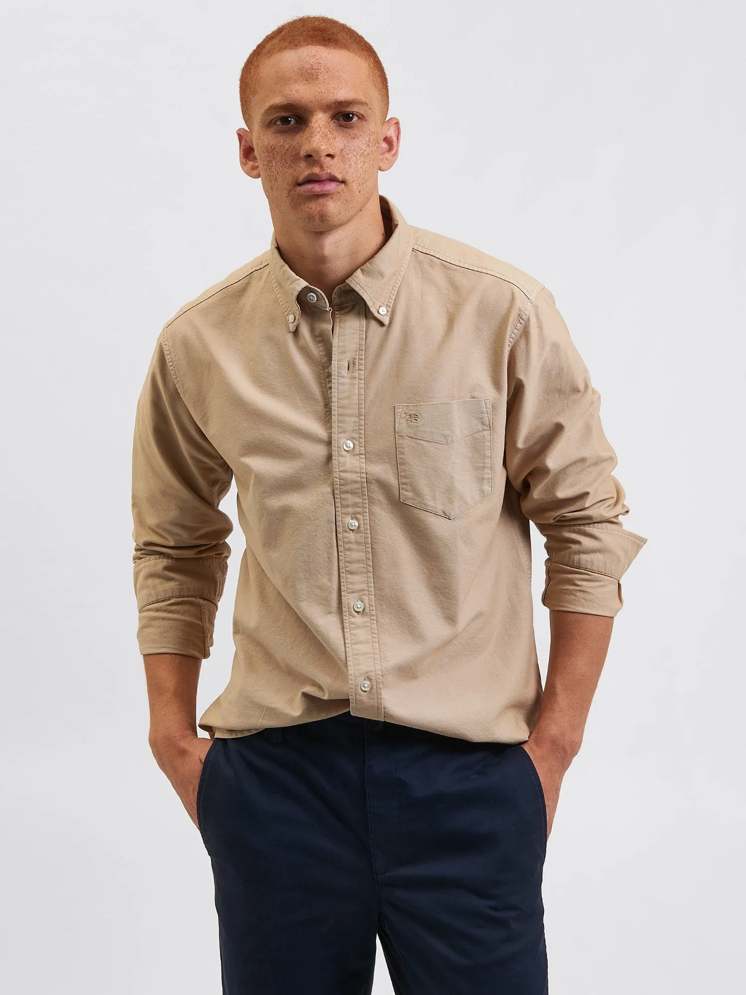 Beatnik Oxford Garment Dye Shirt - Stone sold by Ben Sherman product image thumbnail 3