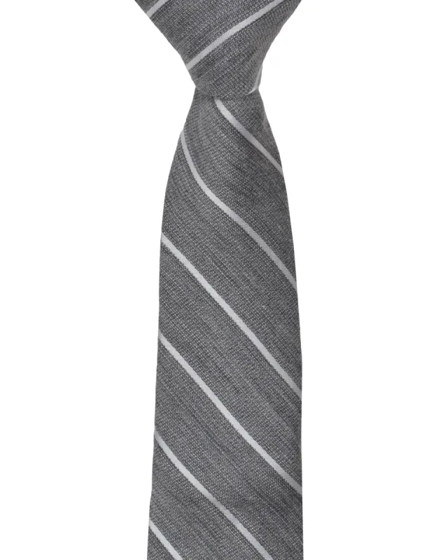 Kalvin Stripe Silk Neck Tie - Silver made by Ben Sherman