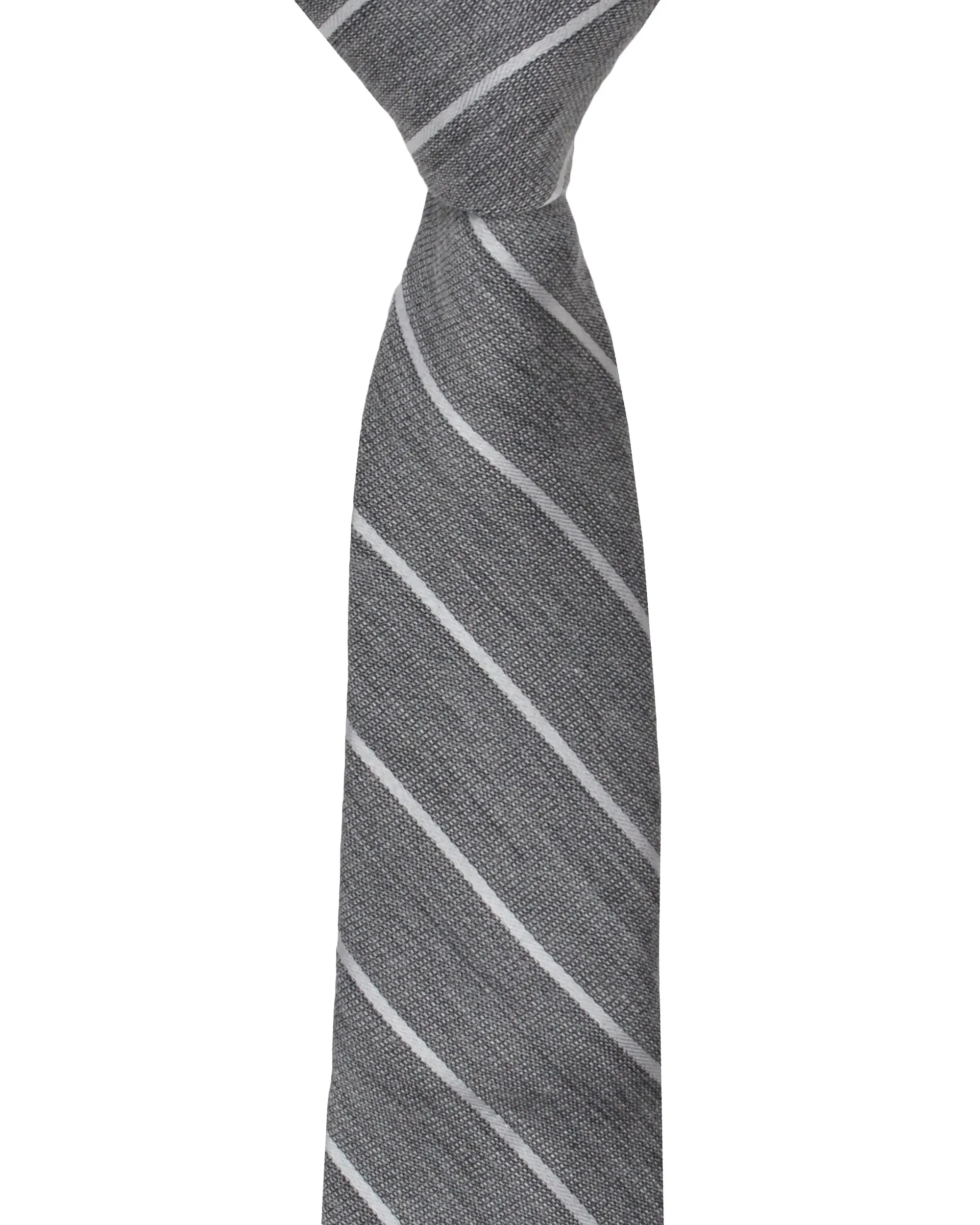 Kalvin Stripe Silk Neck Tie - Silver sold by Ben Sherman