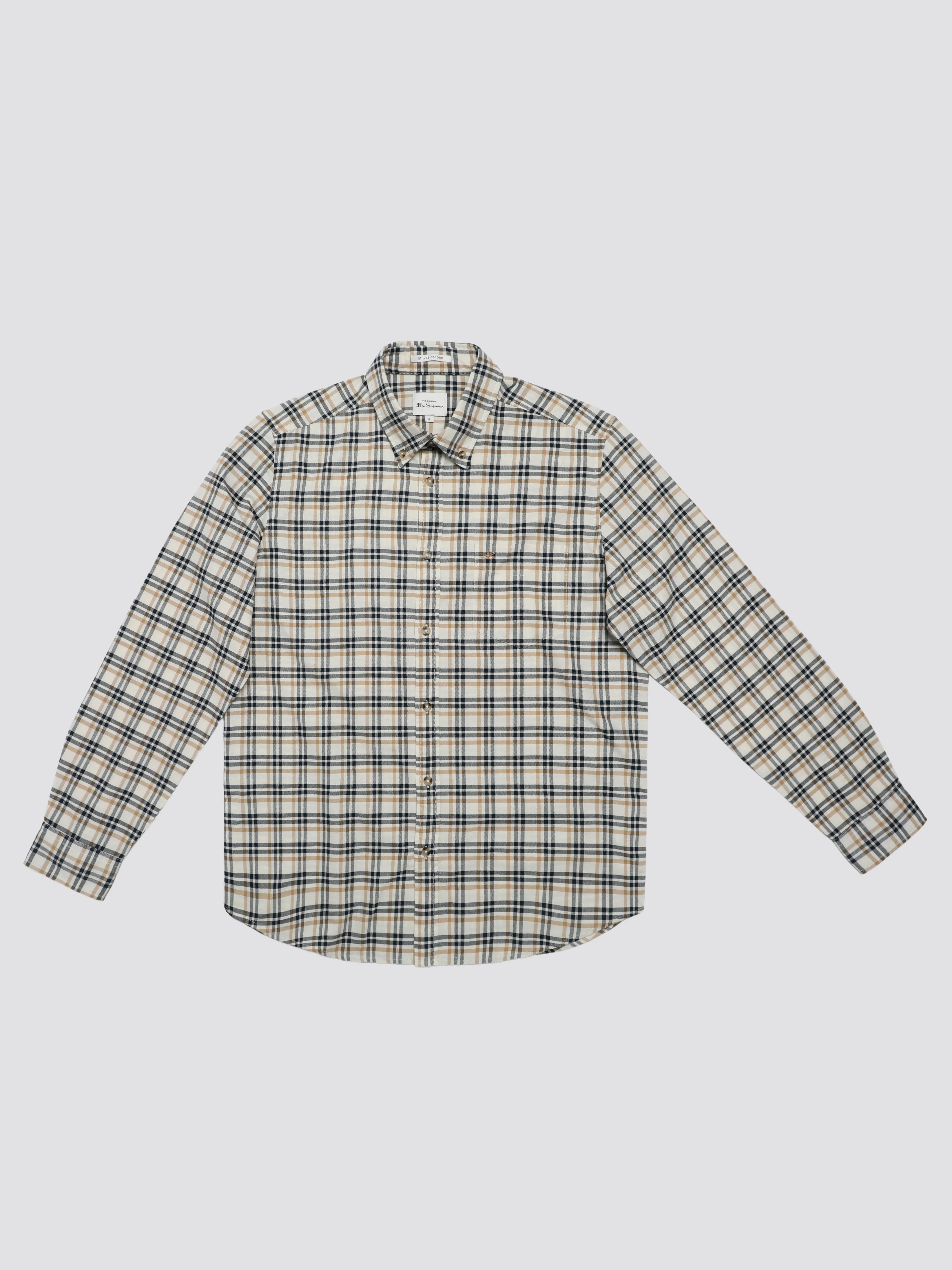 Signature Oxford Check Shirt - Snow White sold by Ben Sherman product image thumbnail 4