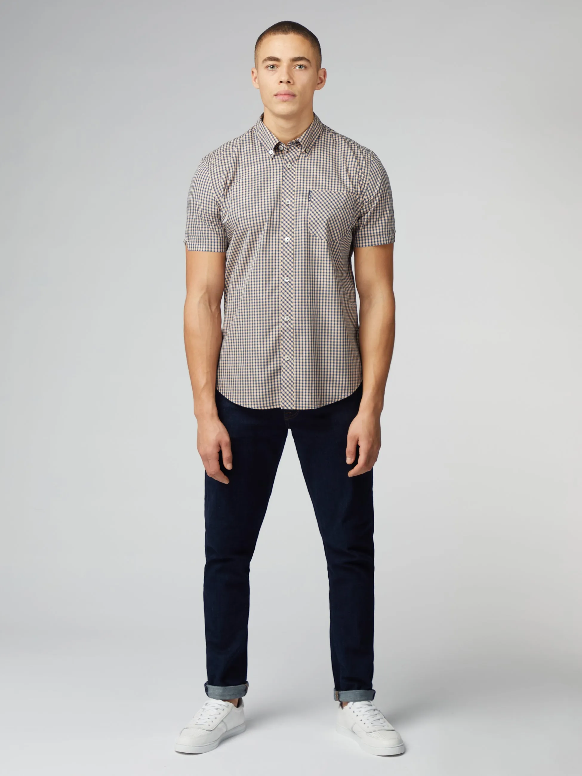 Signature Short Sleeve Gingham Shirt - Copper Orange sold by Ben Sherman product image thumbnail 2