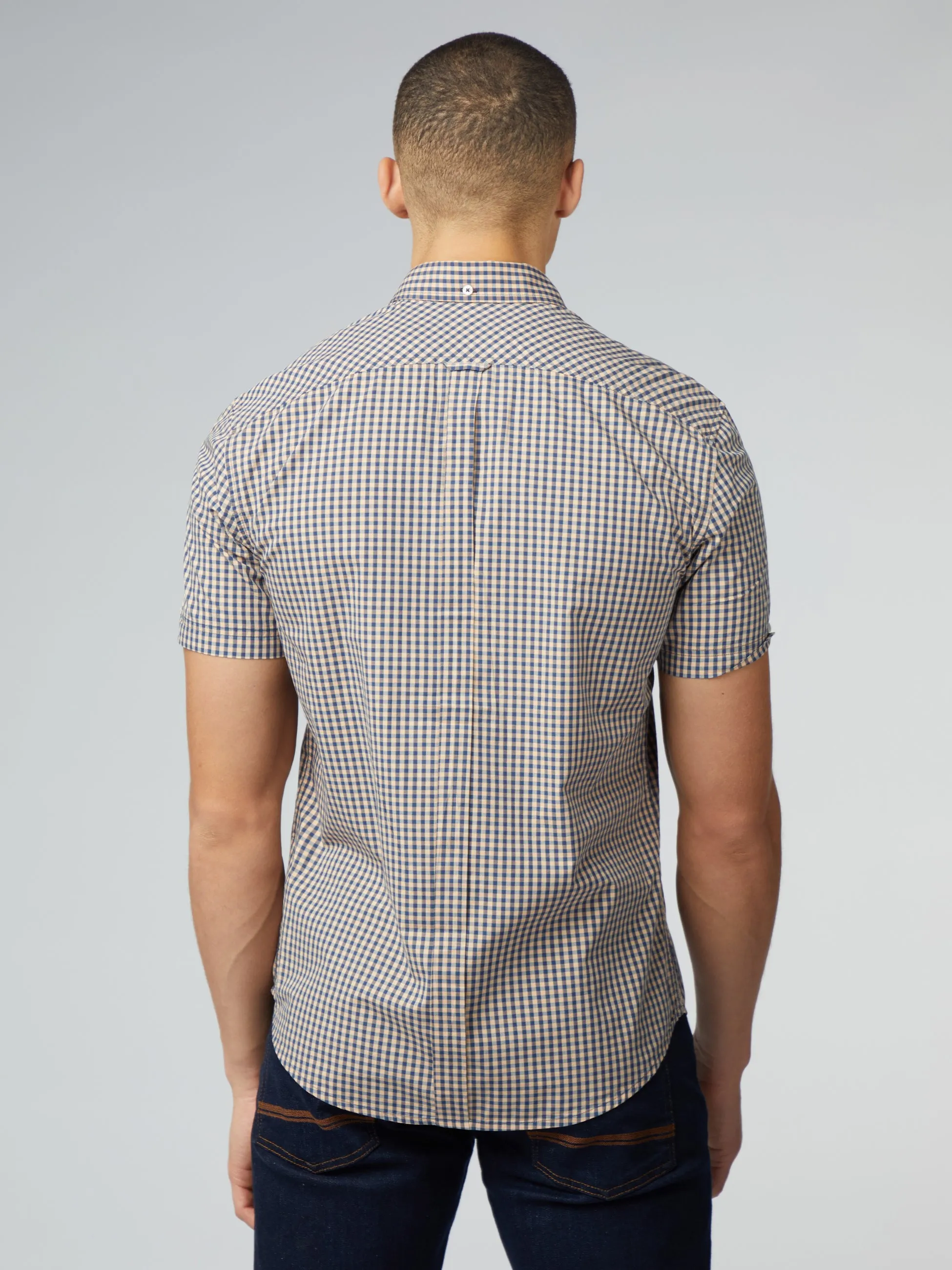 Signature Short Sleeve Gingham Shirt - Copper Orange sold by Ben Sherman product image thumbnail 3