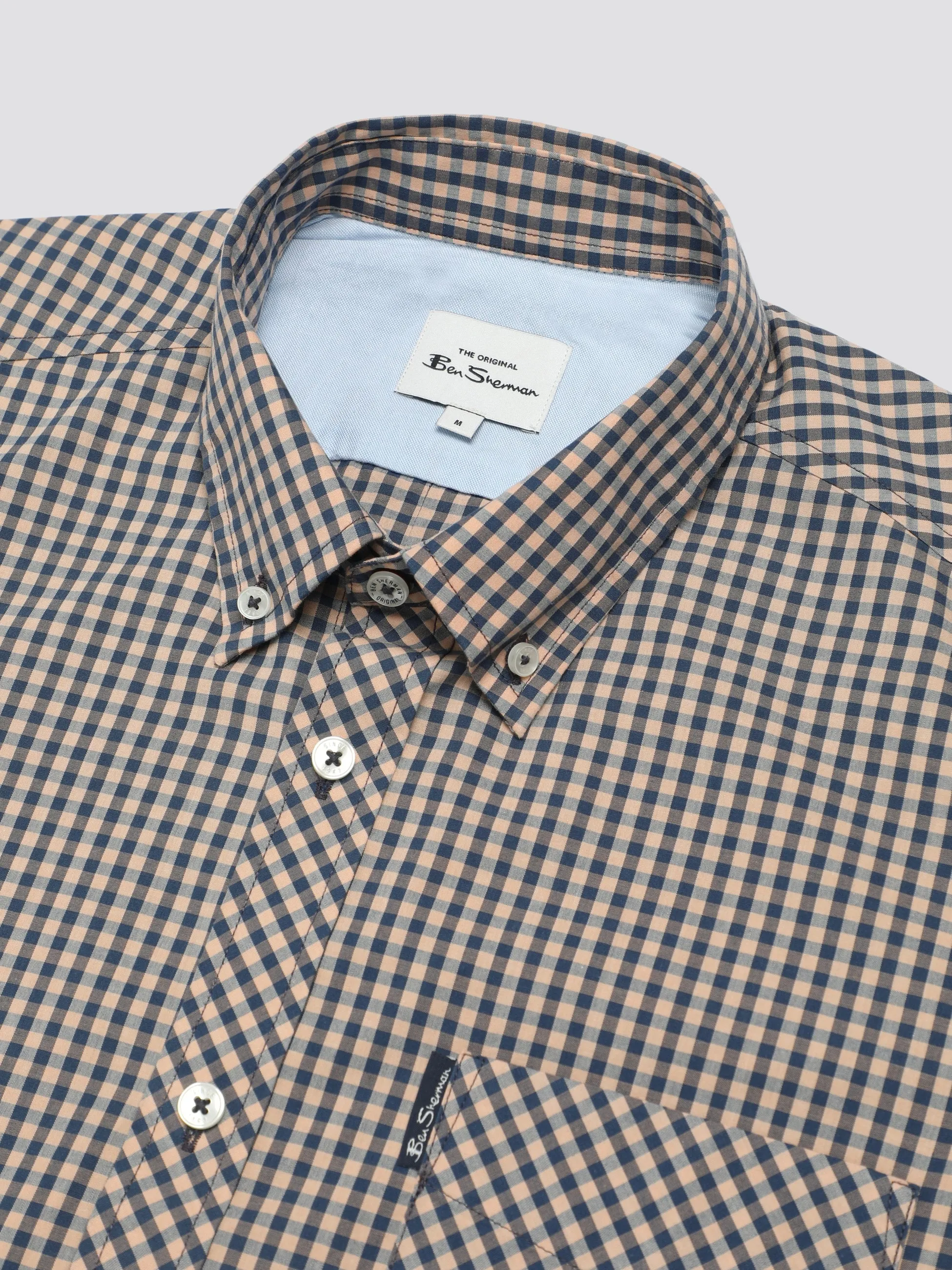 Signature Short Sleeve Gingham Shirt - Copper Orange sold by Ben Sherman product image thumbnail 5