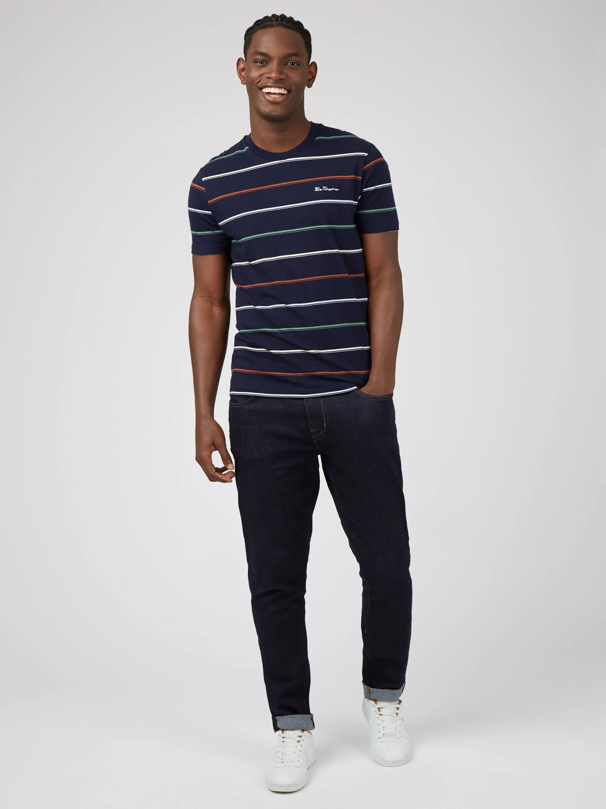 Fine Stripe Tee - Marine sold by Ben Sherman product image thumbnail 3