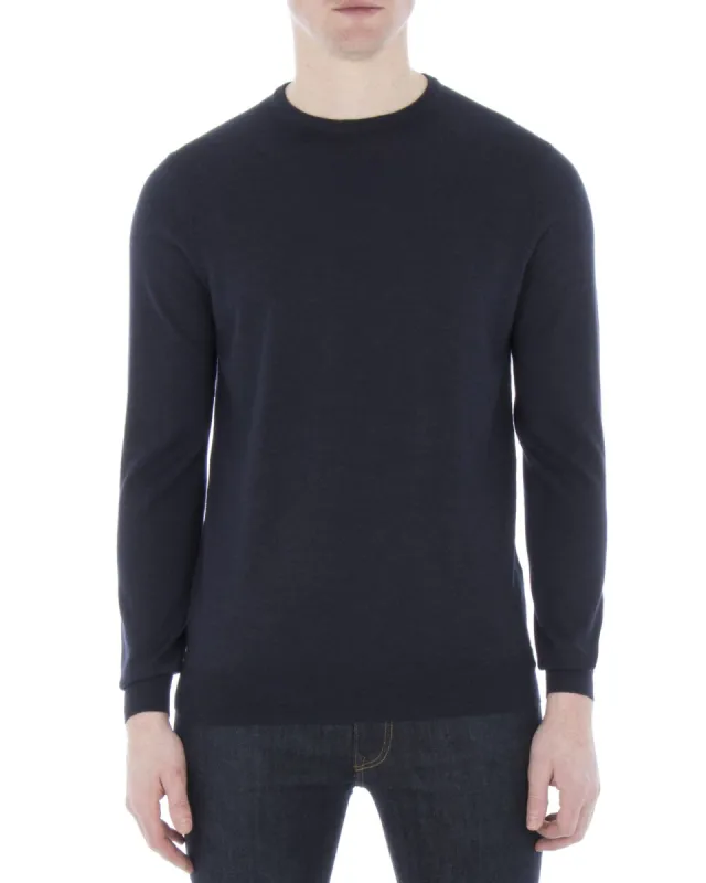 Merino Crewneck Sweater - Navy Blazer sold by Ben Sherman