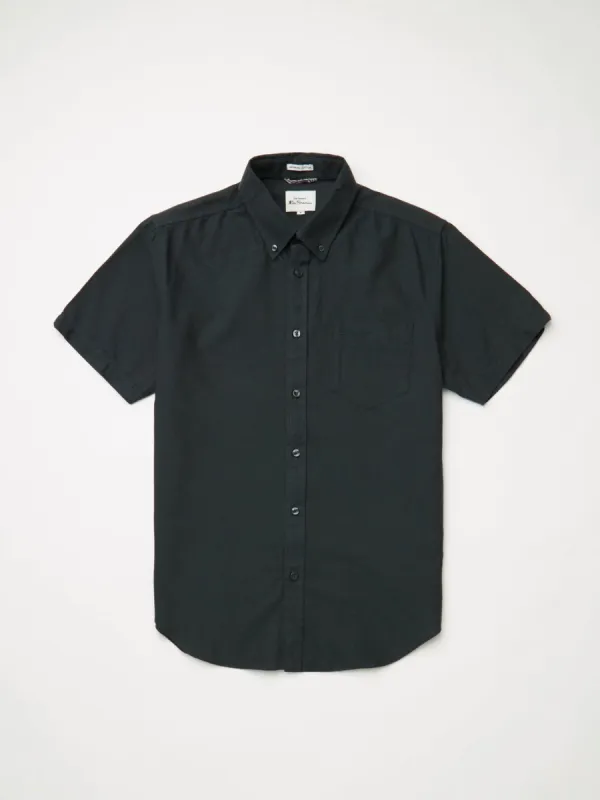 Signature Organic Short-Sleeve Oxford Shirt - Black sold by Ben Sherman