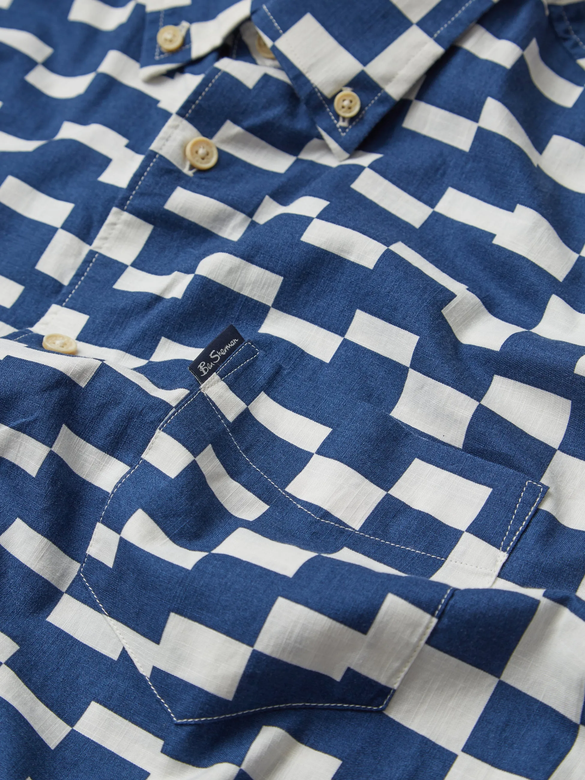 Large Geo Print Short-Sleeve Shirt sold by Ben Sherman