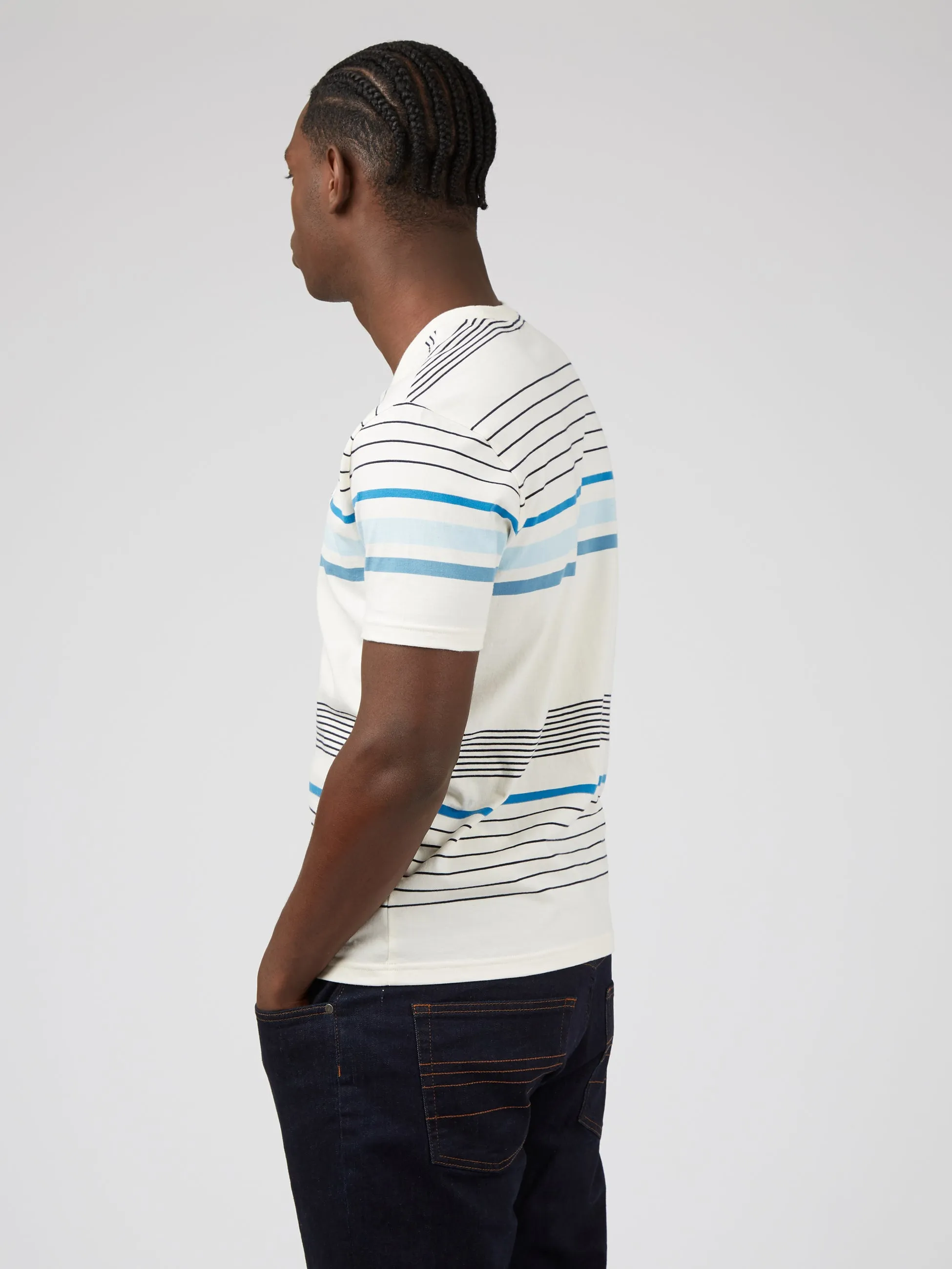 B by Ben Sherman Engineered Stripe Tee - Snow White sold by Ben Sherman product image thumbnail 5