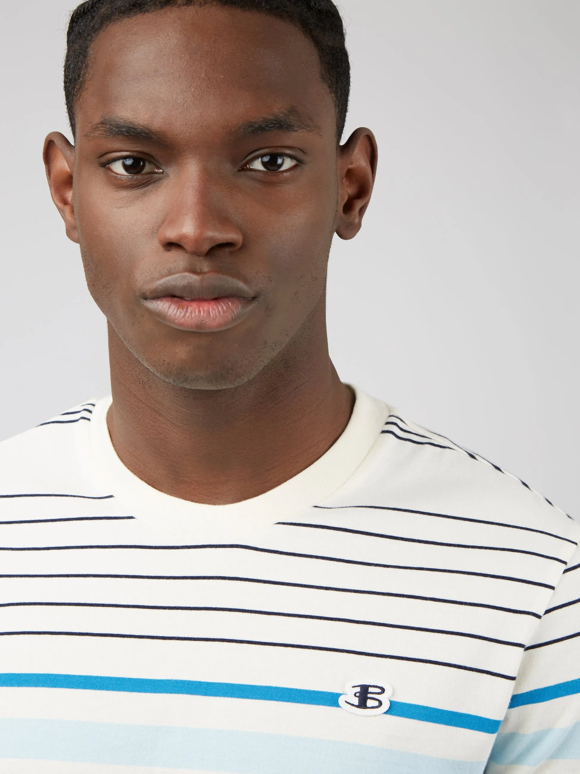 B by Ben Sherman Engineered Stripe Tee - Snow White sold by Ben Sherman product image thumbnail 2