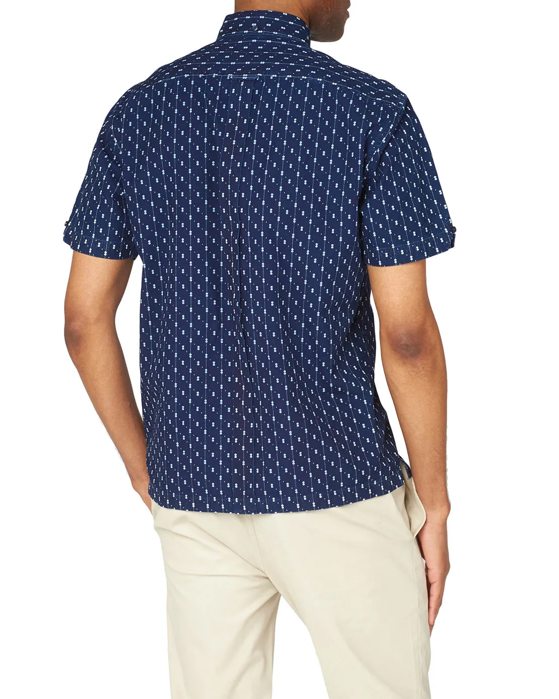 Short-Sleeve Archive Indigo Geo Print Shirt - Marine sold by Ben Sherman product image thumbnail 2
