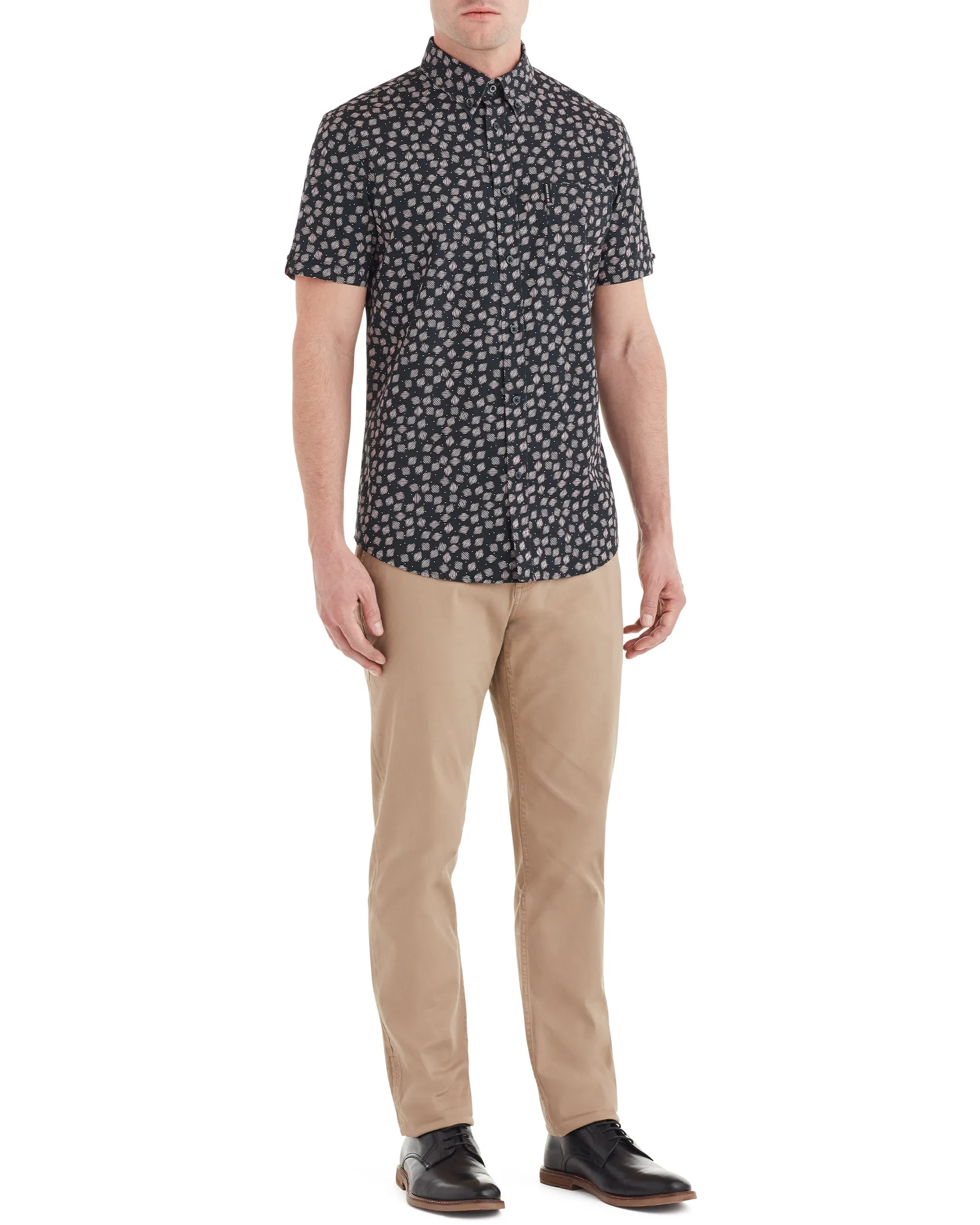 Short-Sleeve Scattered Scratch Printed Shirt - Black sold by Ben Sherman product image thumbnail 3