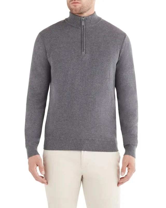 Quarter-Zip Pullover Sweater - Grey sold by Ben Sherman