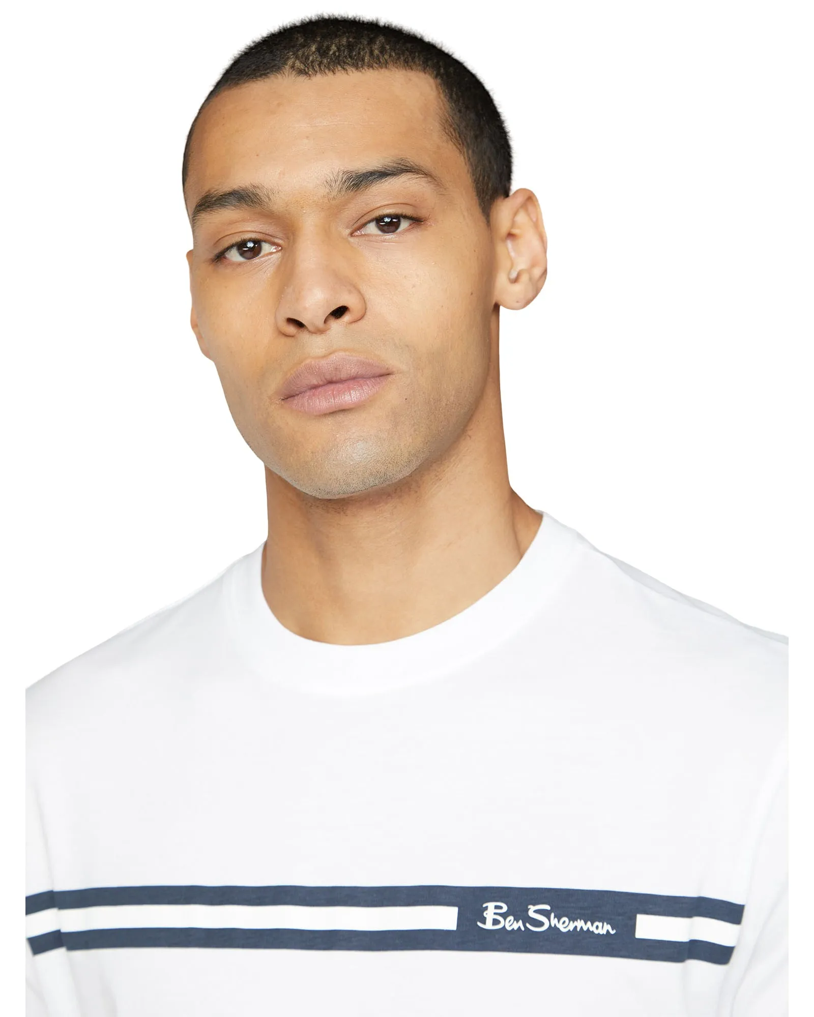 Printed Chest Stripe Tee - White sold by Ben Sherman product image thumbnail 3